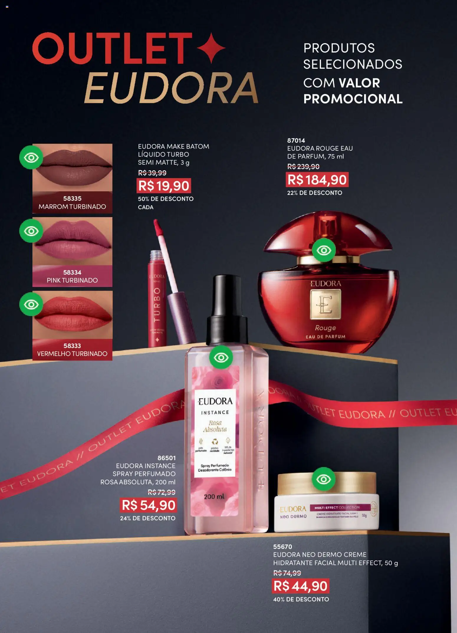 Eudora Folheto - válido de 19.02.2026 | Página: 10 | Produtos: Batom, Desodorante, Creme