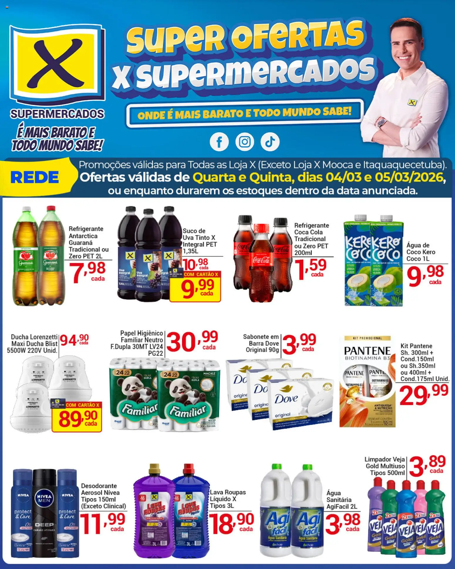 X Supermercados Folheto - válido de 04.03.2026 | Página: 3 | Produtos: Coco, Guaraná, Roupas, Dove