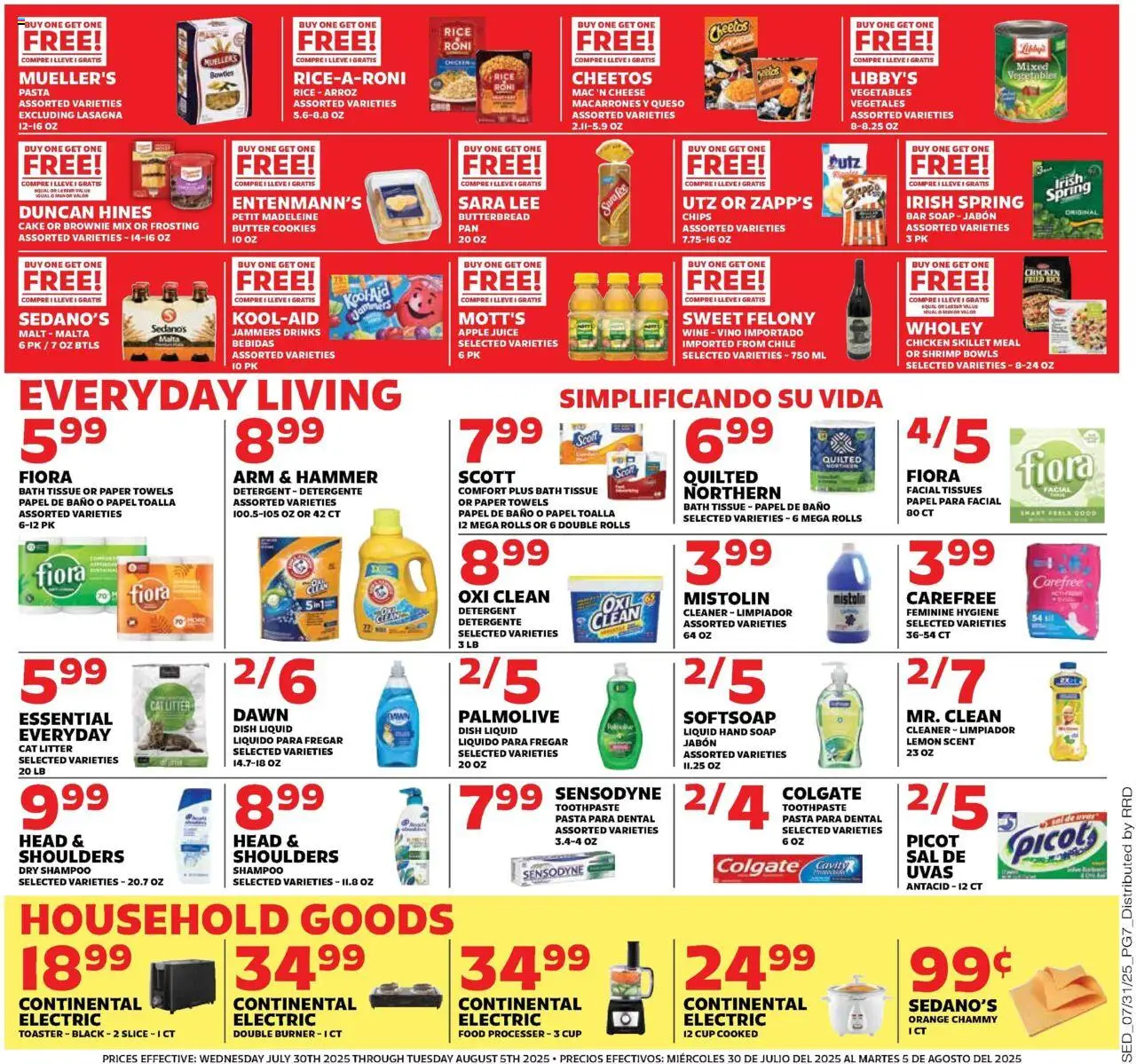 Sedano's Weekly Ad - valid from 30.07.2025 | Page: 7 | Products: Toaster, Bath, Hammer, Bar Soap