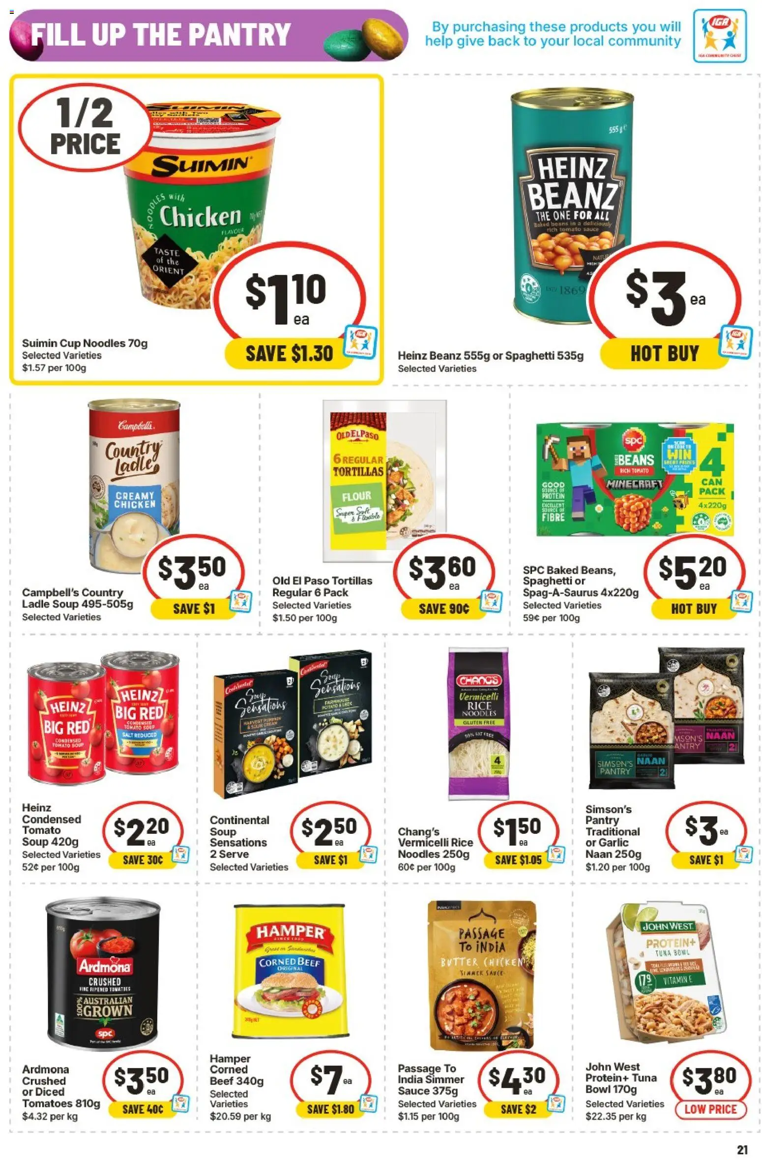 IGA catalogue - valid from 18.03.2026 | Page: 20 | Products: Tomatoes, Soup, Tuna, Vitamin