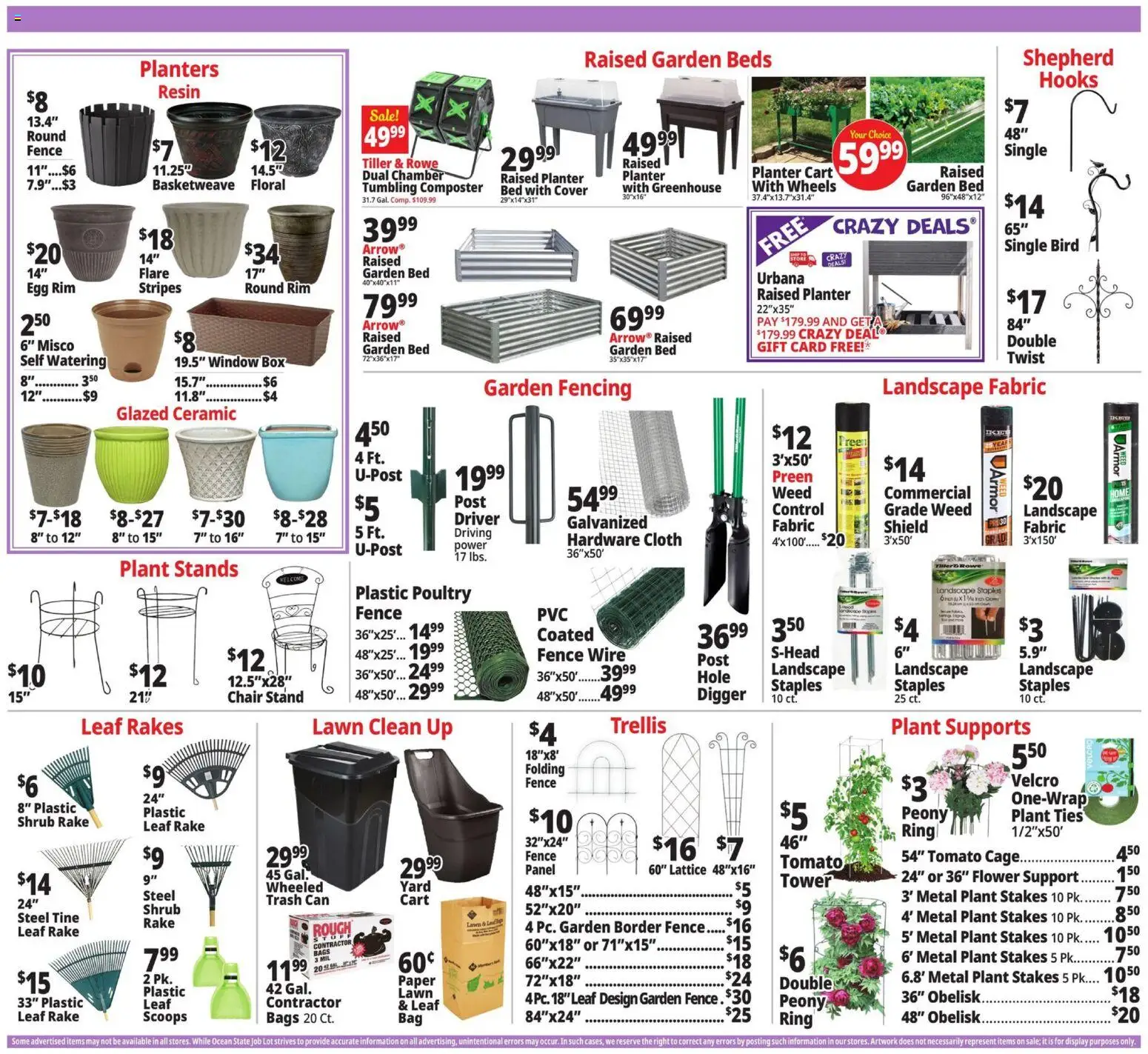 Ocean State Job Lot Weekly Ad - valid from 09.04.2026 | Page: 5 | Products: Bed, Digger, Ring, Tiller