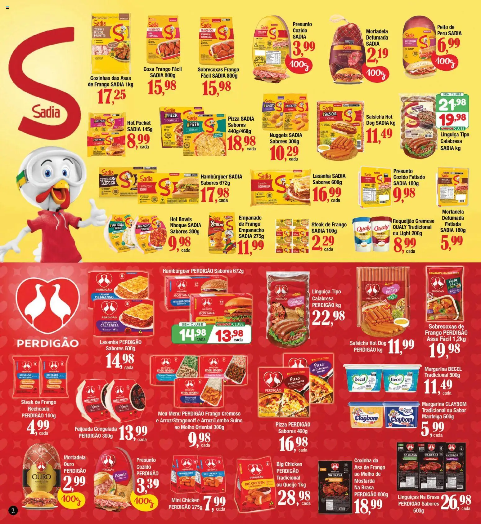 Supermercados Unidos Folheto - válido de 03.11.2025 | Página: 2 | Produtos: Asa de frango, Manteiga, Pizza, Requeijão