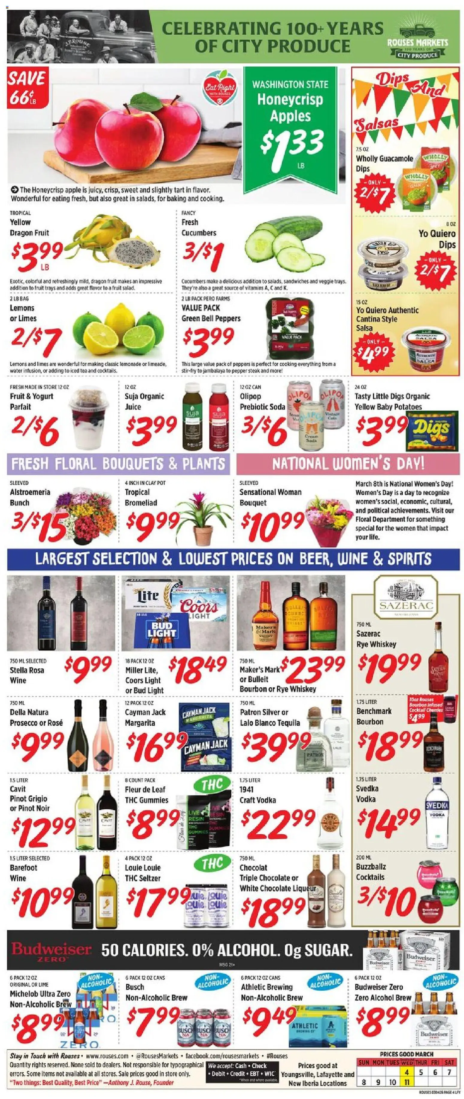 Rouses Weekly Ad - LA - valid from 04.03.2026 | Page: 8 | Products: Peppers, Yogurt, Cream, Potatoes