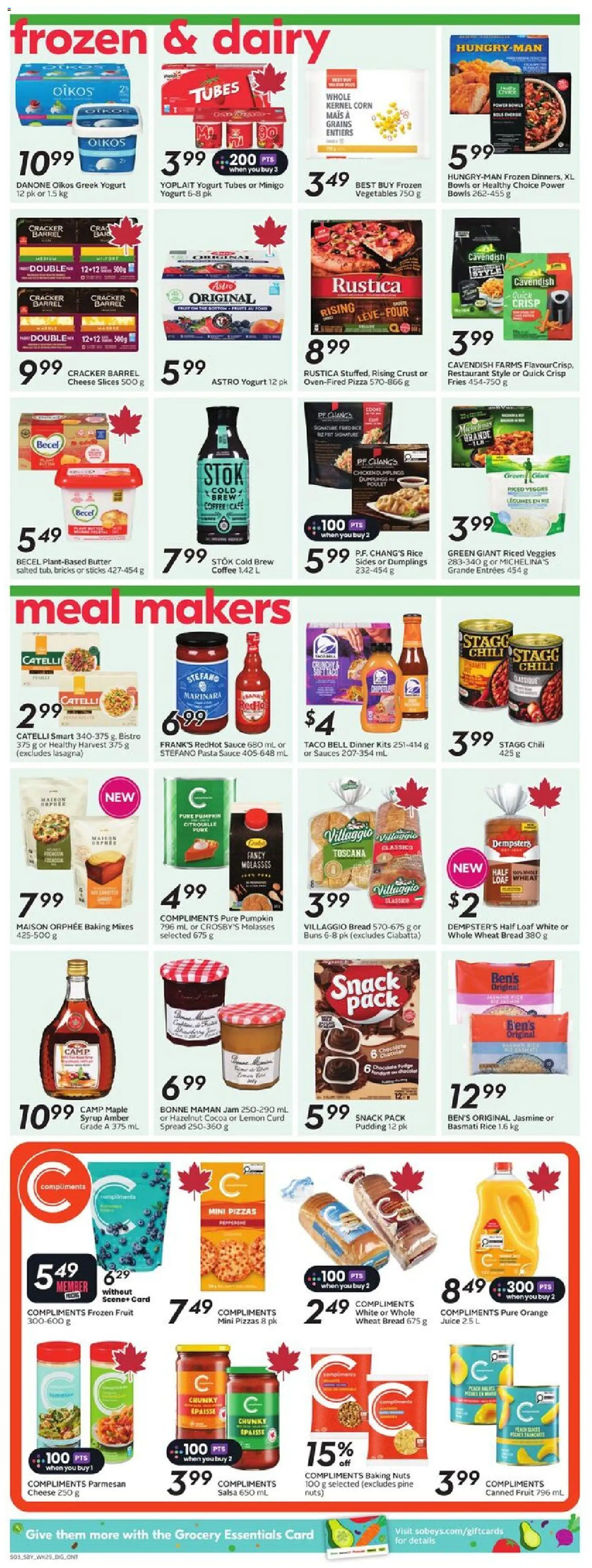 Sobeys flyer valid from 13.11.2025 | Page: 11 | Products: Bread, Coffee, Pumpkin, Juice