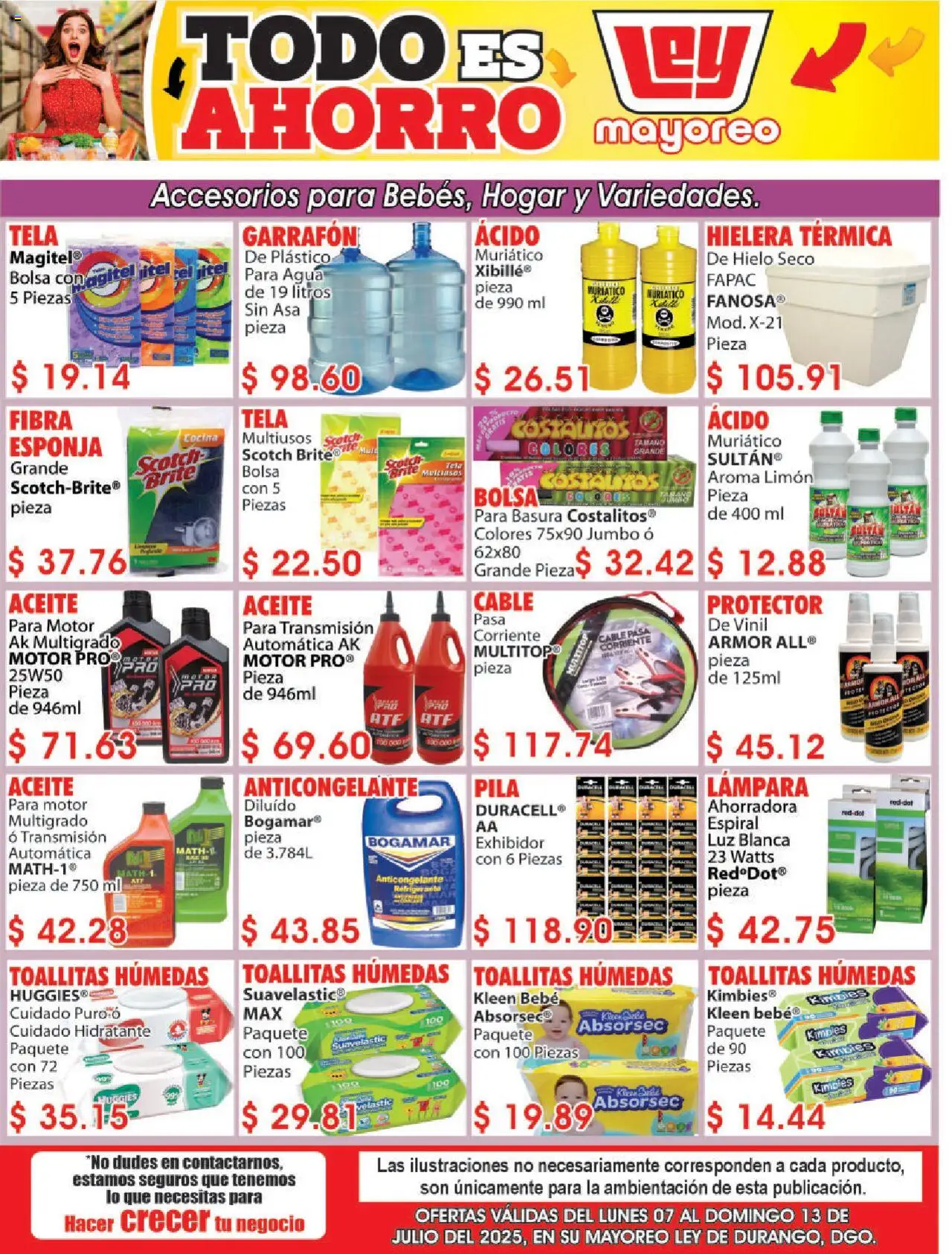 Nuevas ofertas de Casa Ley válidas en toda la República Mexicana desde el 07.07.2025. ¡Encuentra las mejores ofertas en Casa Ley folleto Mayoreo! | Página: 1 | Productos: Bolsa, Limón, Aceite, Cable