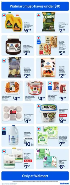 Walmart flyer valid from 31.07.2025 | Page: 5 | Products: Chips, Fragrance, Cheese, Juice