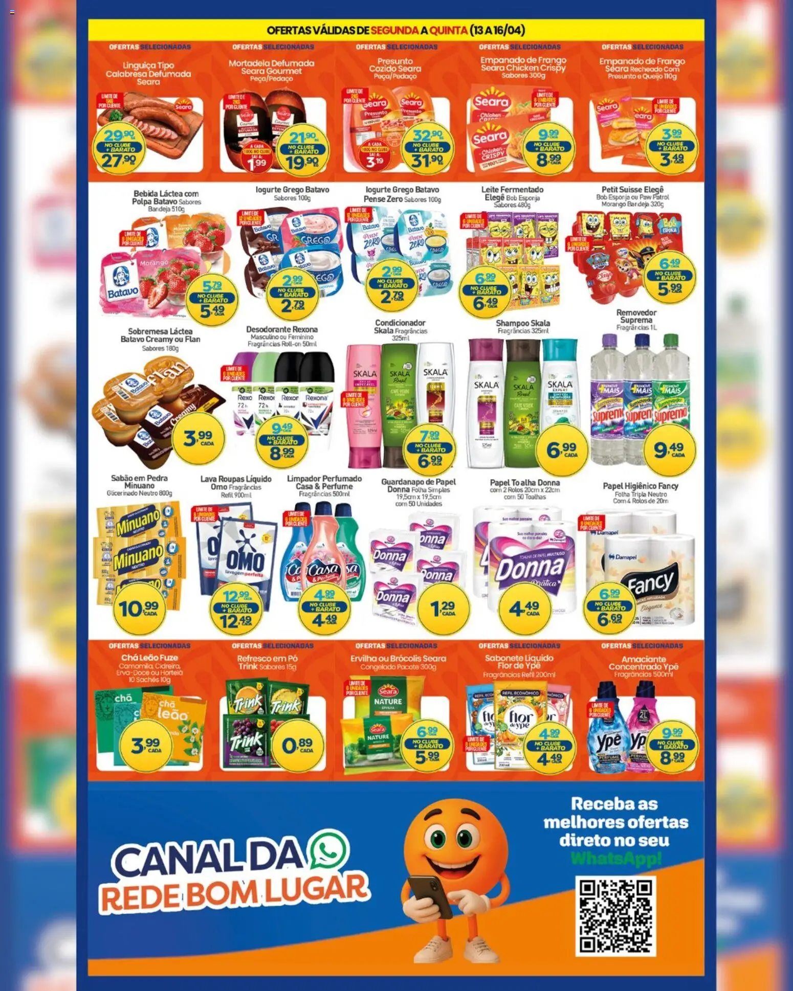 Rede Bom Lugar Folheto - válido de 13.04.2026 | Página: 3 | Produtos: Papel toalha, Hortelã, Sabonete líquido, Iogurte grego