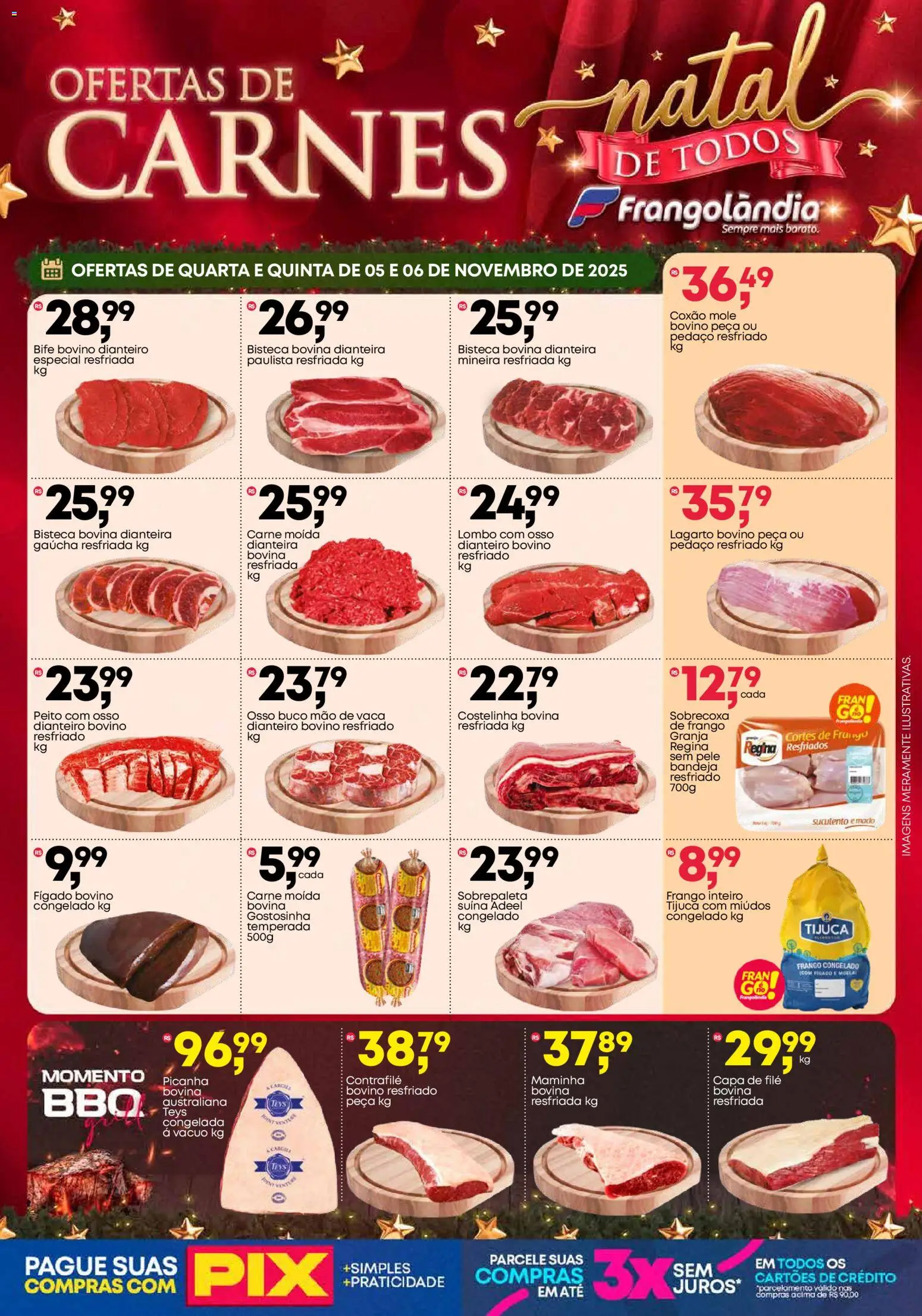 Frangolândia Folheto - válido de 05.11.2025 | Página: 1 | Produtos: Maminha, Picanha, Lombo, Frango