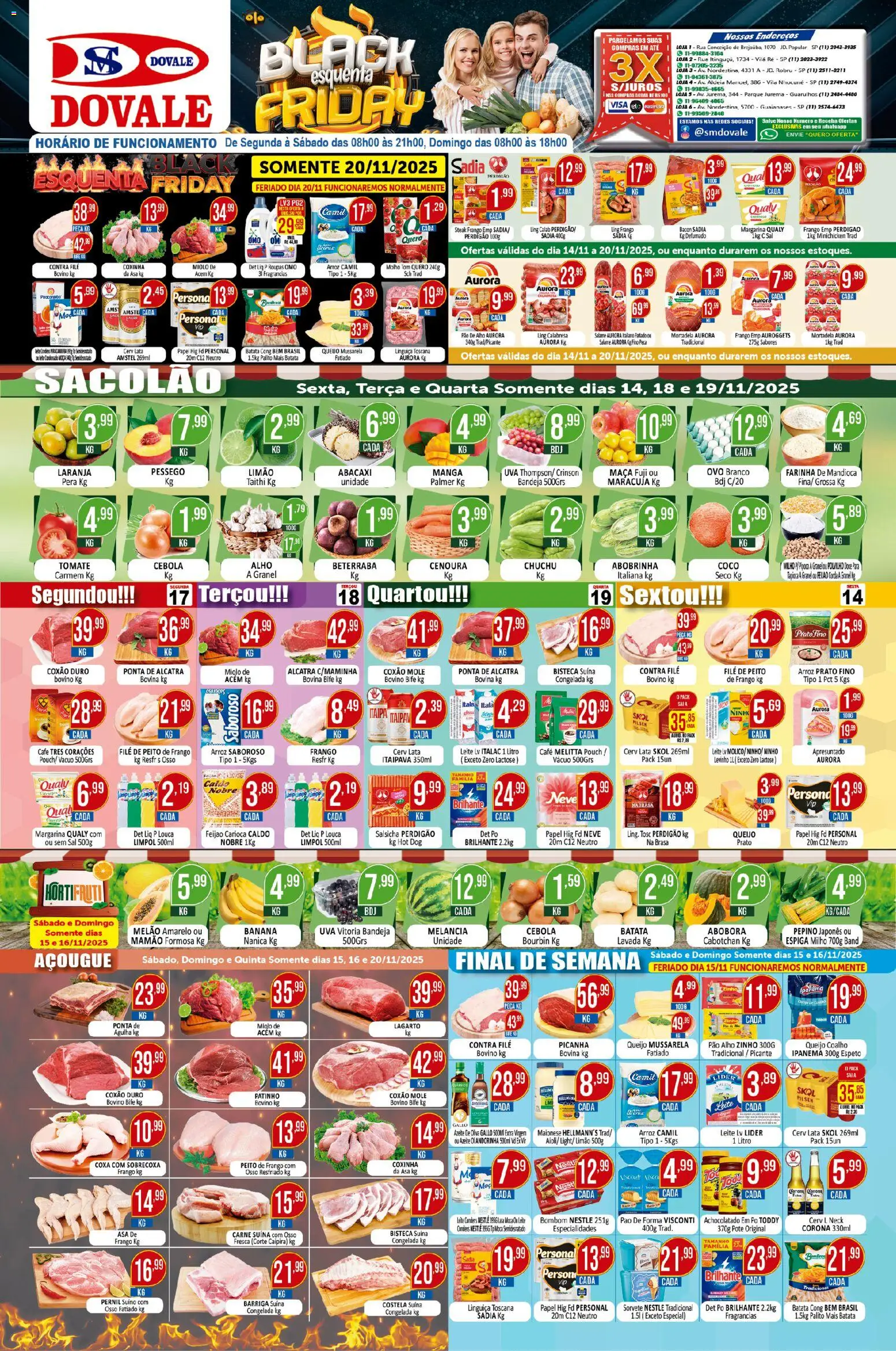 Dovale Folheto - válido de 14.11.2025 | Página: 1 | Produtos: Feijão, Alcatra, Sorvete, Frango