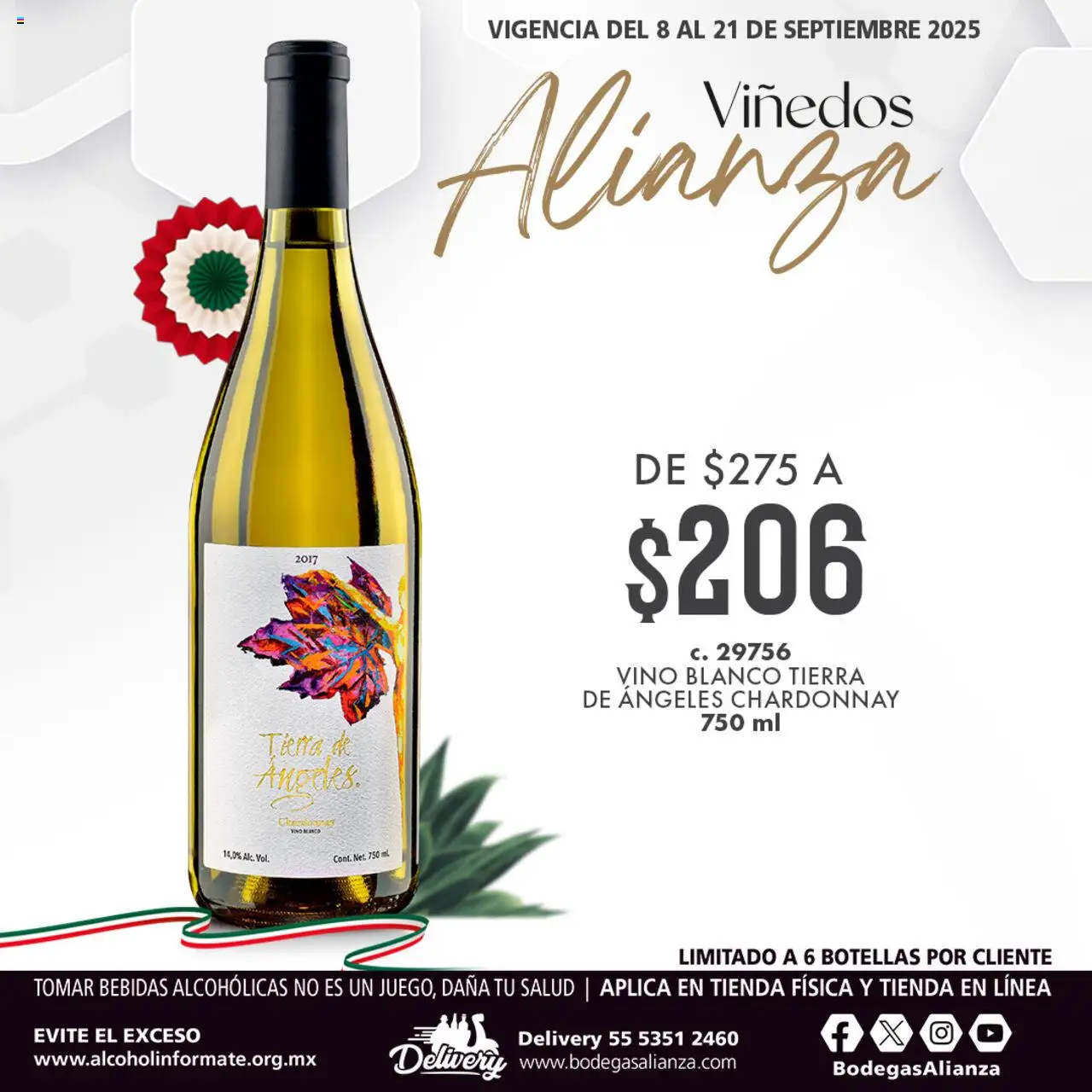 Nuevas ofertas de Bodegas Alianza válidas en toda la República Mexicana desde el 08.09.2025. ¡Encuentra las mejores ofertas en Bodegas Alianza - Catálogo Viñedos! | Página: 2 | Productos: Vino