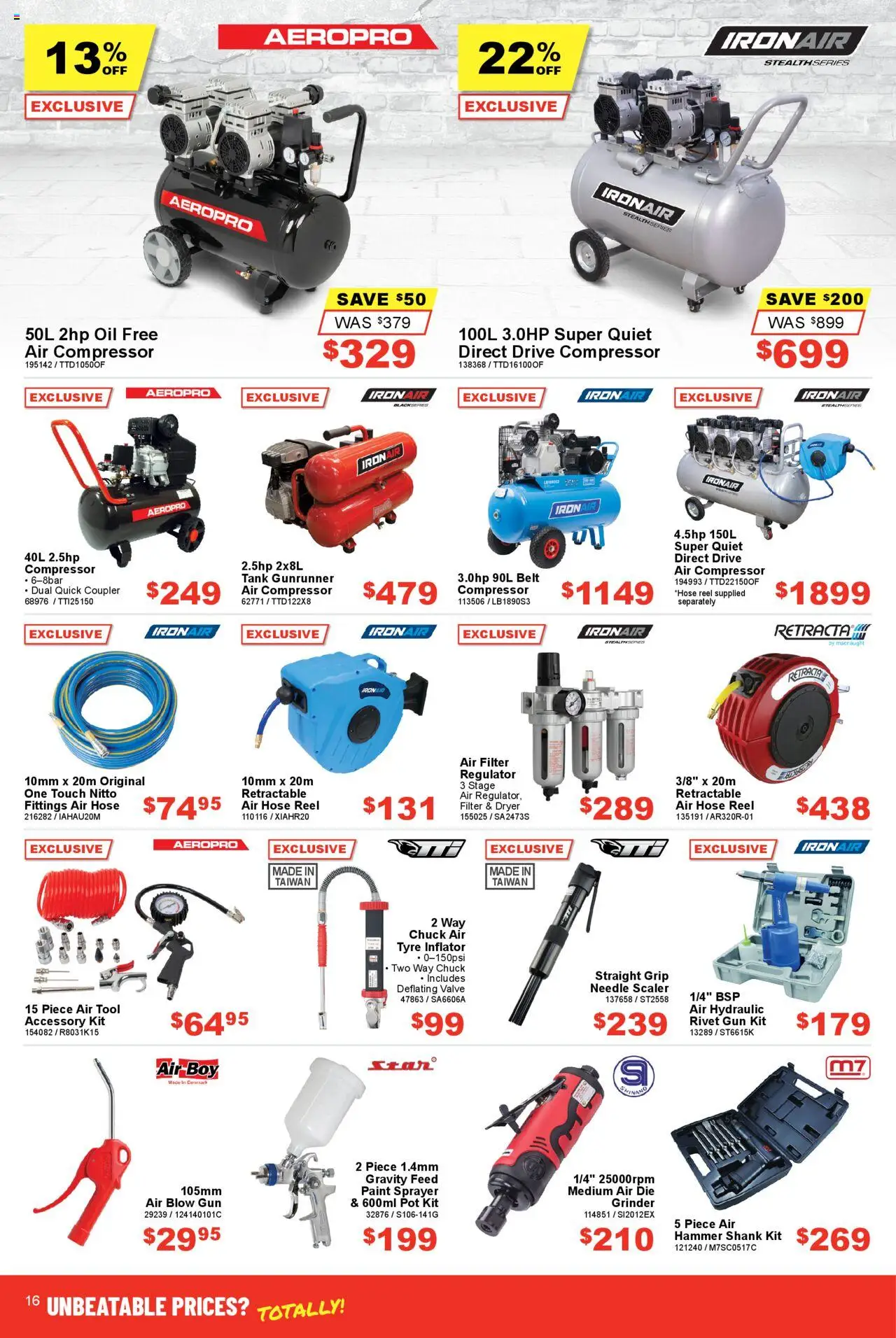 Total Tools catalogue - valid from 19.08.2025 | Page: 16 | Products: Pot, Oil, Belt, Dryer