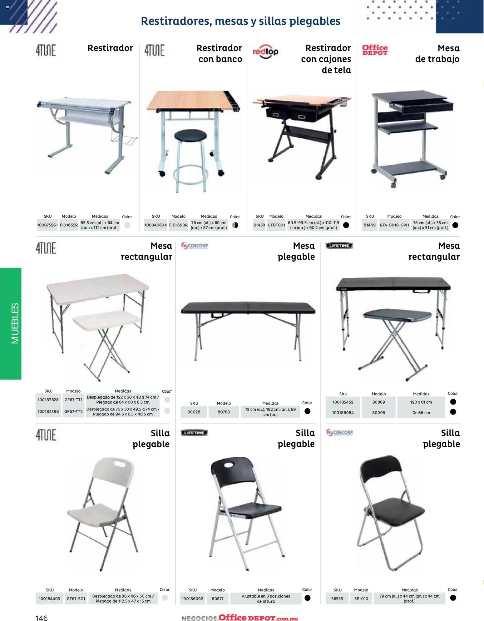 Nuevas ofertas de Office Depot válidas en toda la República Mexicana desde el 12.01.2026. ¡Encuentra las mejores ofertas en Office Depot catálogo 2026! | Página: 148 | Productos: Silla, Banco, Mesa