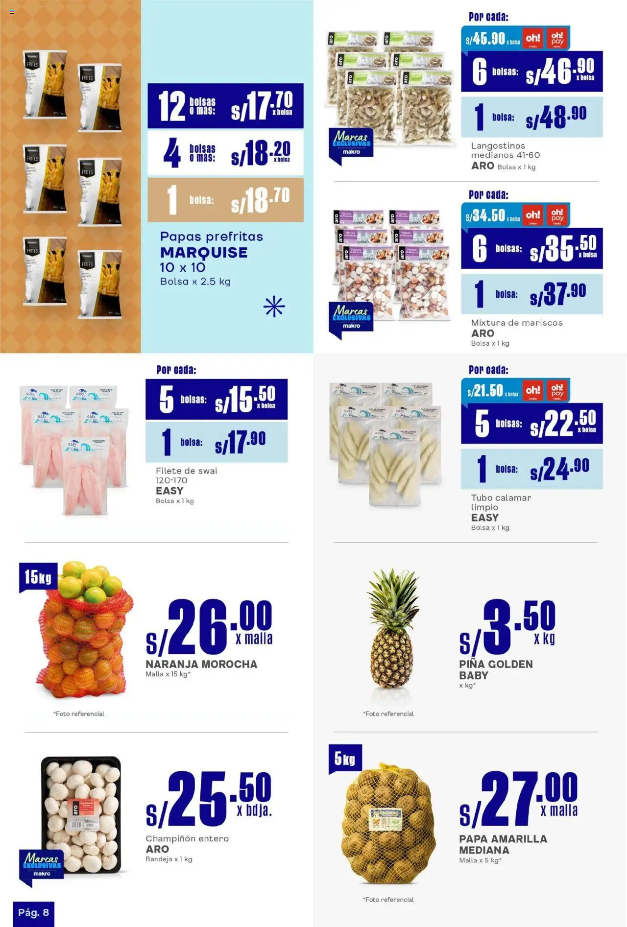 Catálogo Makro válido desde 31.07.2025 | Página: 8 | Productos: Piña, Papas, Bolsa