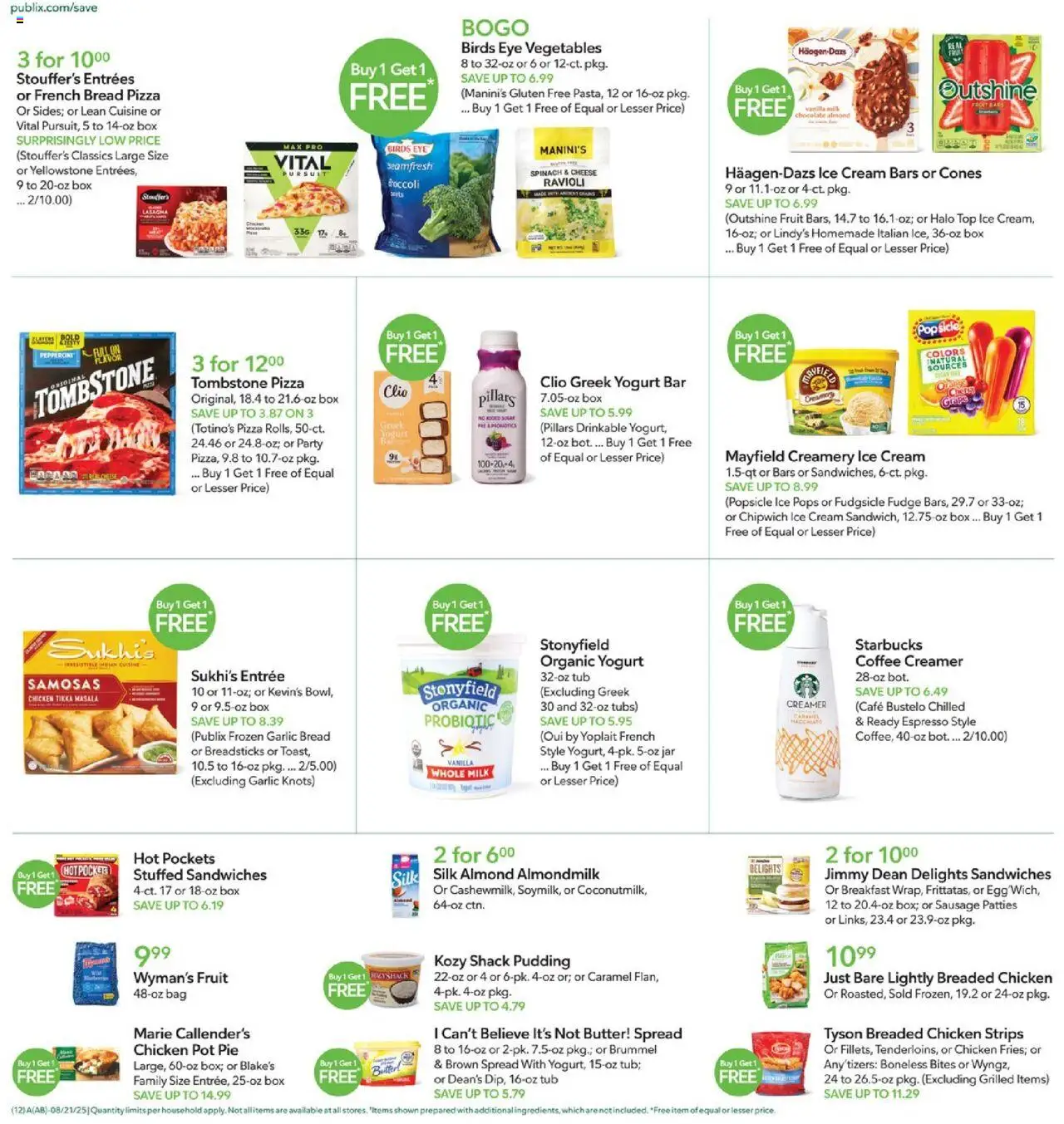 Publix Weekly Ad - valid from 20.08.2025 | Page: 12 | Products: Butter, Yogurt, Chocolate, Ice cream