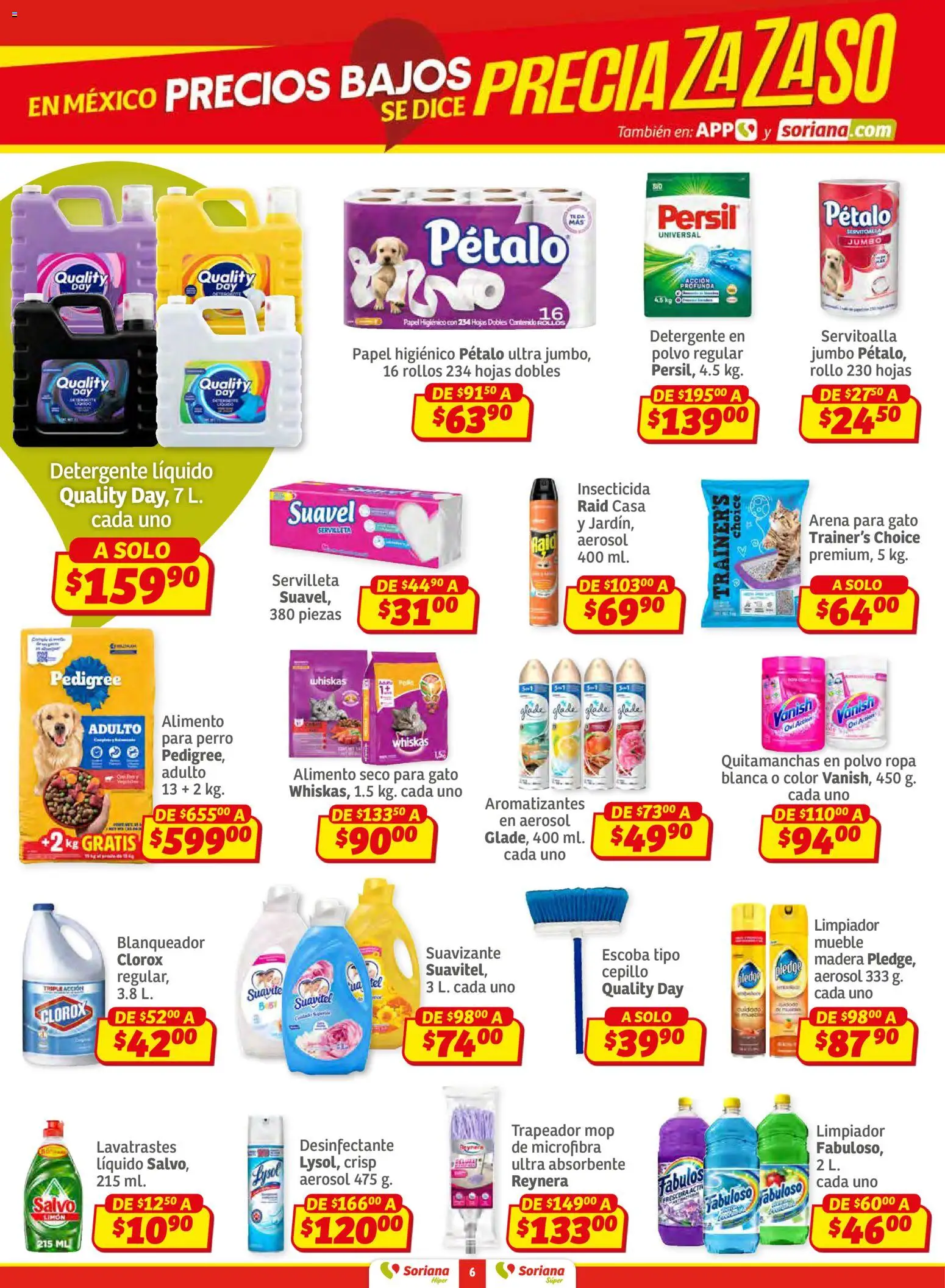 Nuevas ofertas de Soriana válidas en toda la República Mexicana desde el 02.01.2026. ¡Encuentra las mejores ofertas en Soriana - Preciazazaso Híper: Frontera BCN, Son! | Página: 6 | Productos: Cepillo, Trapeador, Desinfectante, Insecticida