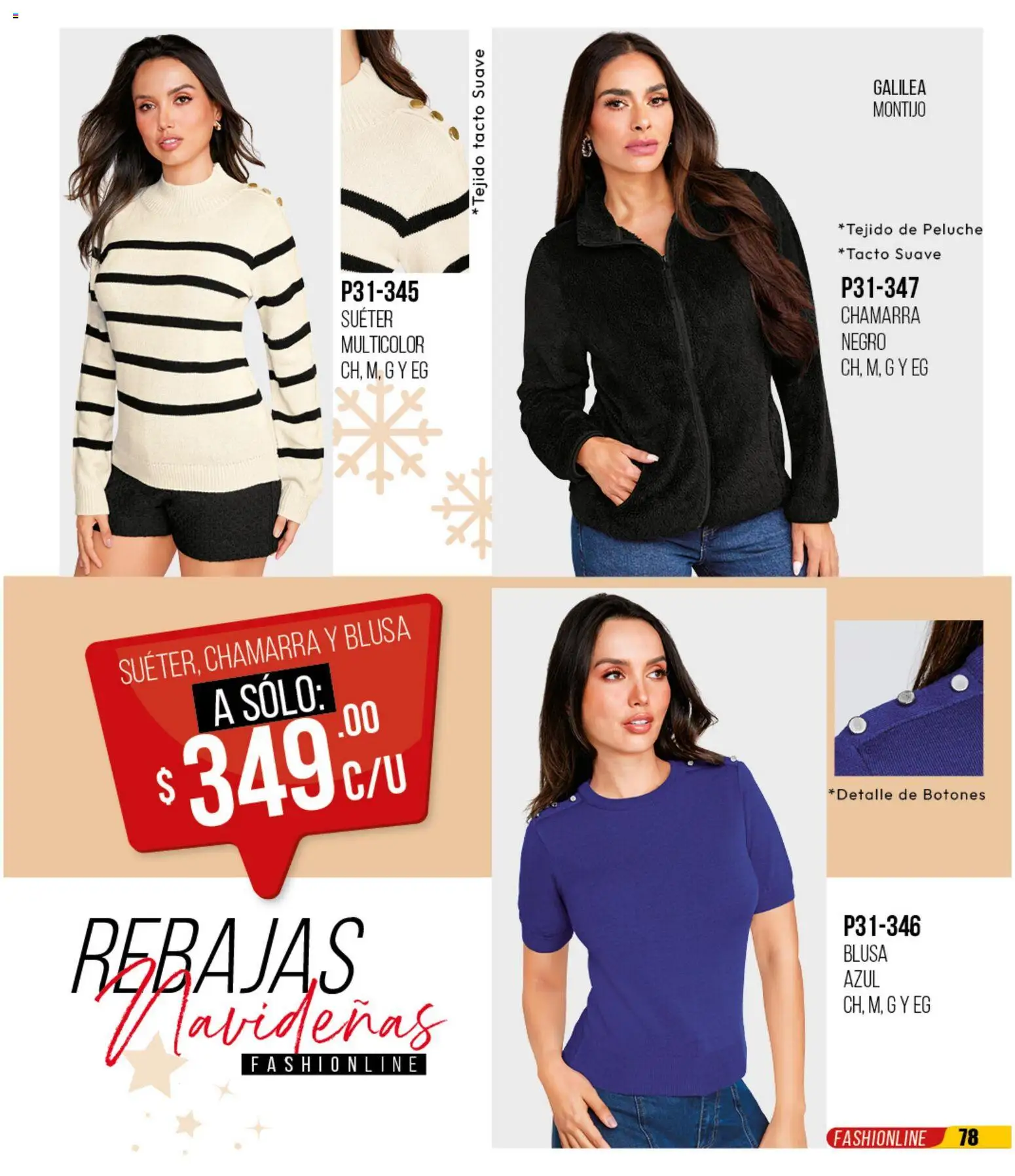 Nuevas ofertas de Cklass válidas en toda la República Mexicana desde el 30.11.2025. ¡Encuentra las mejores ofertas en Cklass catálogo Rebajas Navideñas Ropa! | Página: 79 | Productos: Blusa, Suéter, Chamarra