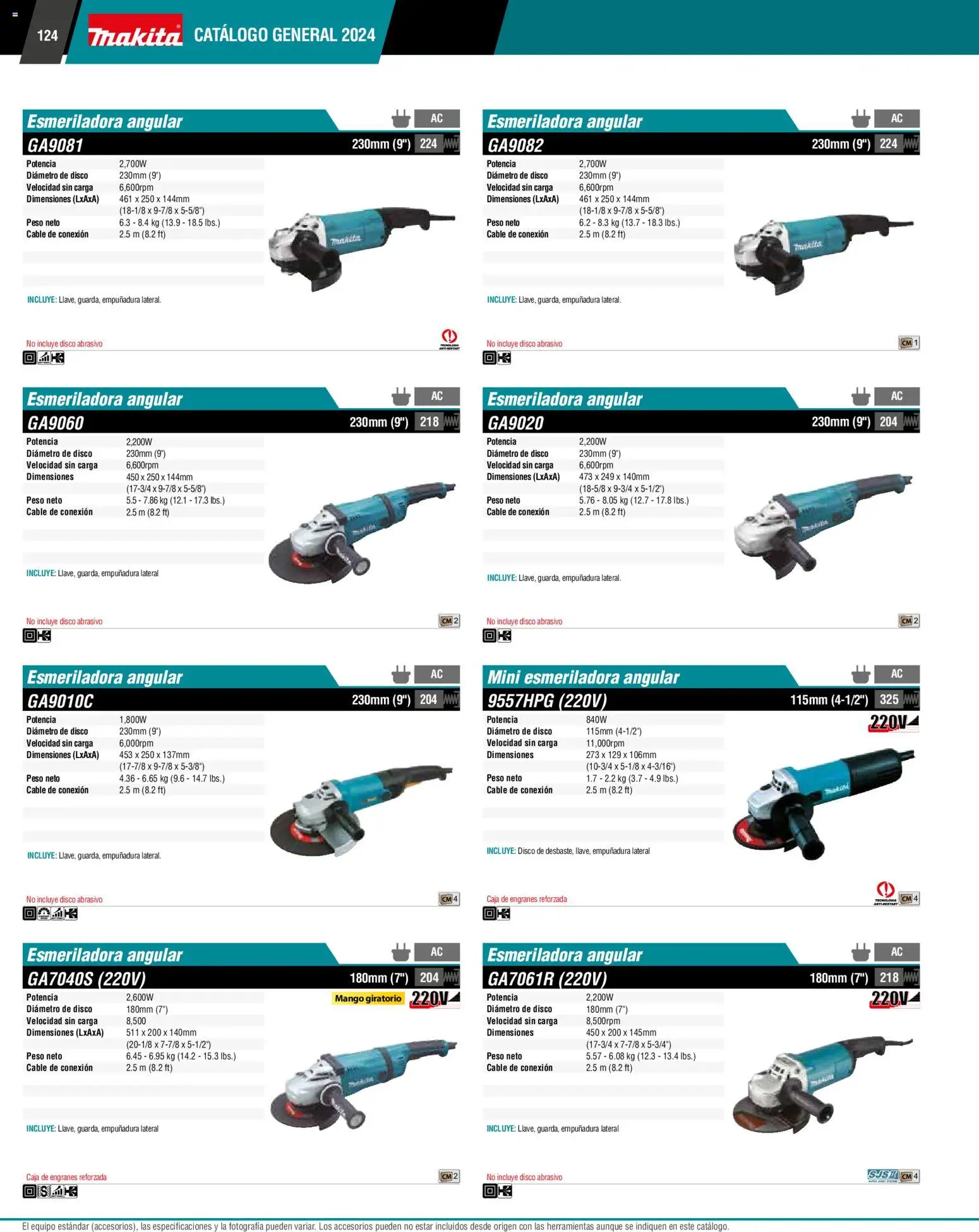 Nuevas ofertas de Makita válidas en toda la República Mexicana desde el 01.01.2024. ¡Encuentra las mejores ofertas en Makita catálogo General! | Página: 124 | Productos: Mango, Cable, Disco, Té