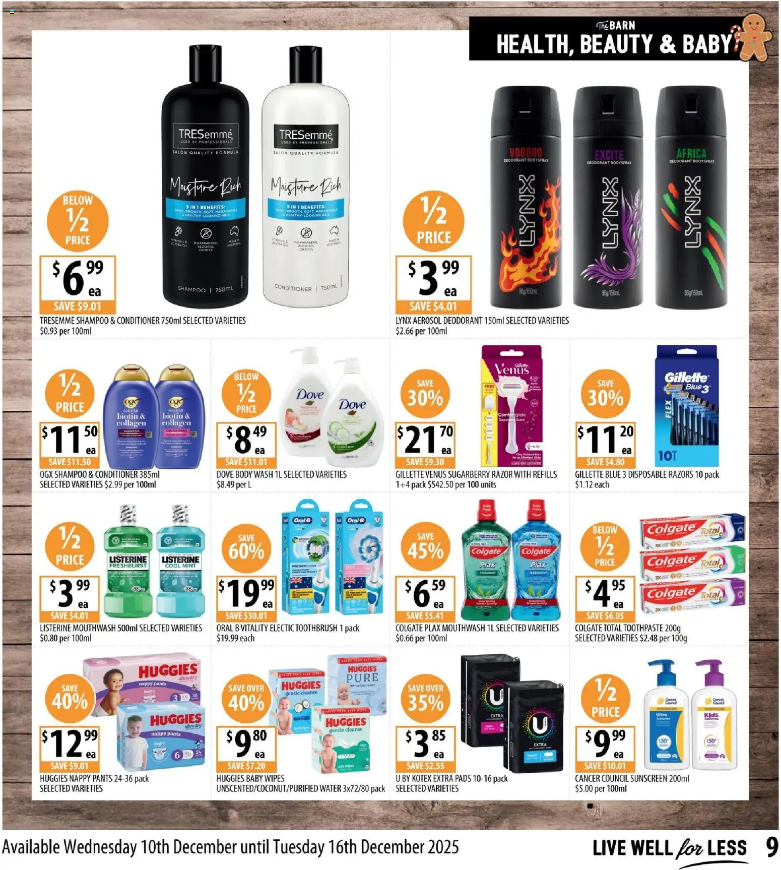 Supabarn catalogue - valid from 10.12.2025 | Page: 9 | Products: Shampoo, Conditioner, Razor, Water