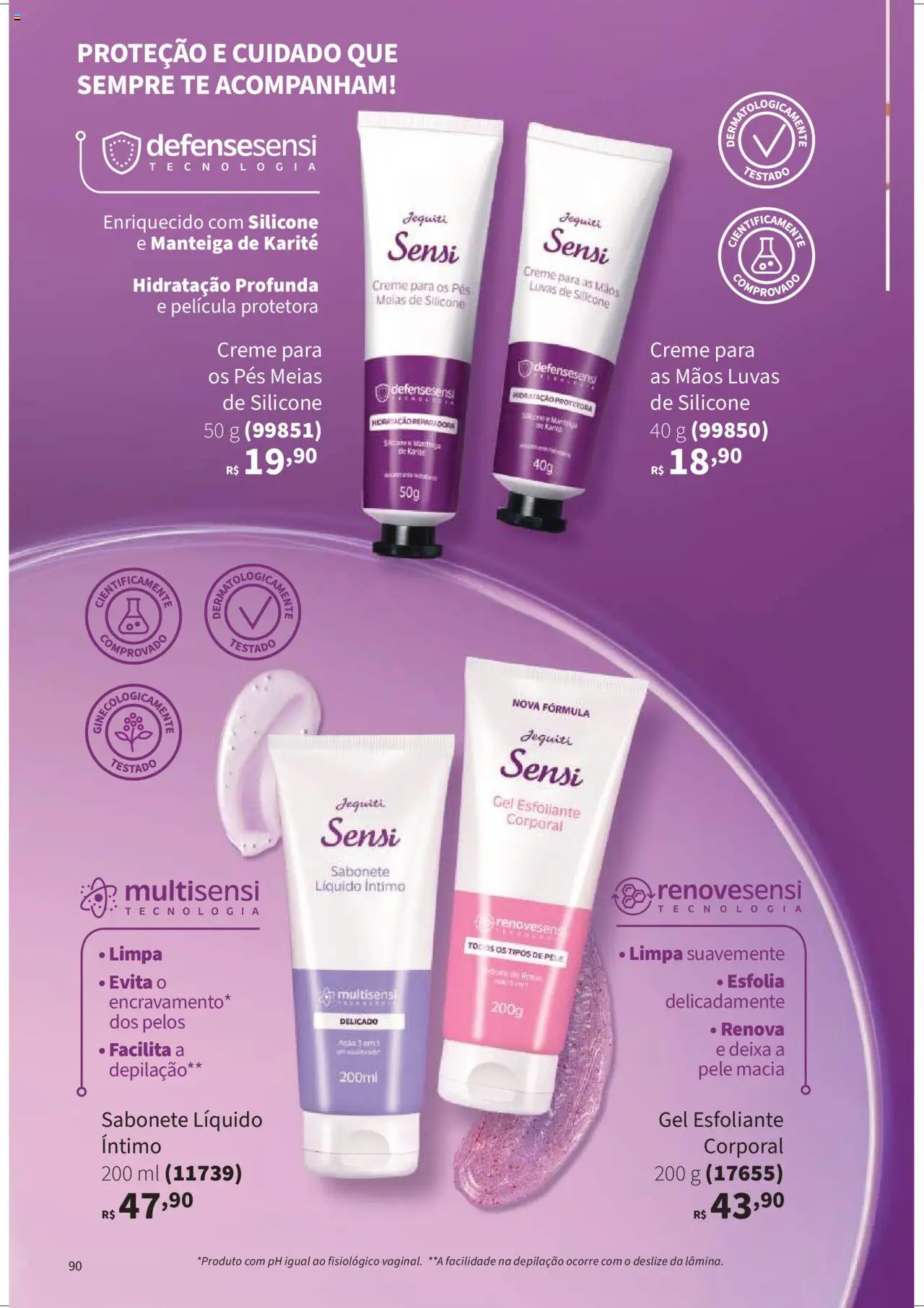 Jequiti Folheto - válido de 01.08.2025 | Página: 90 | Produtos: Manteiga, Sabonete, Meias, Luvas