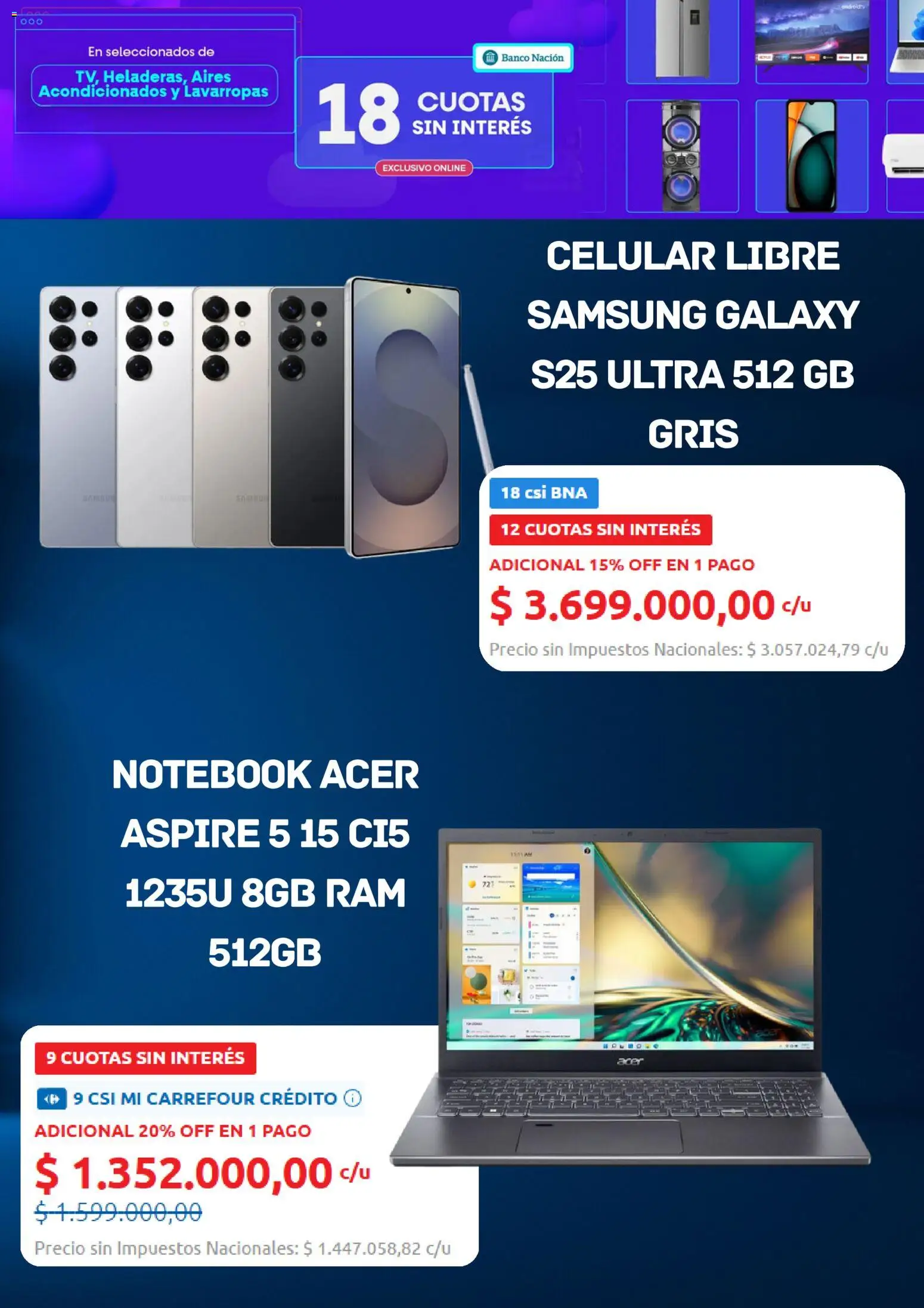 Carrefour - Cyber Monday  │ válido desde el 03.11.2025 | Página: 4 | Productos: Banco, Lavarropas, Notebook