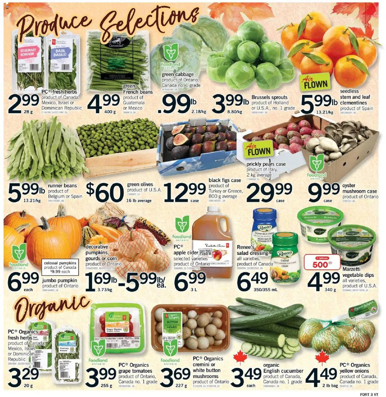 Fortinos flyer valid from 09.10.2025 | Page: 4 | Products: Salad, Turkey, Case, Pumpkin
