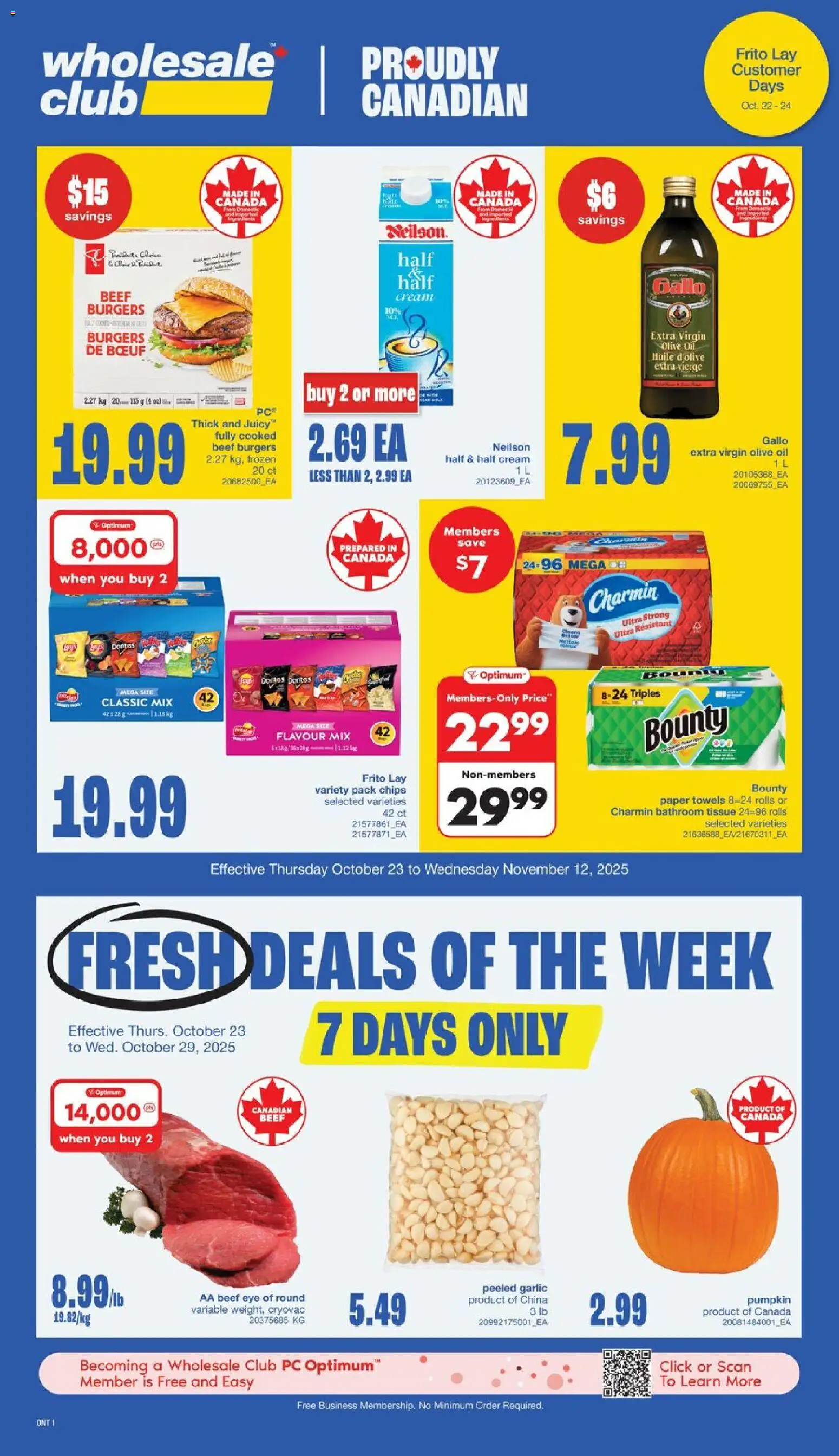 Wholesale Club flyer valid from 23.10.2025 | Page: 5 | Products: Chips, Cream, PC, Oil