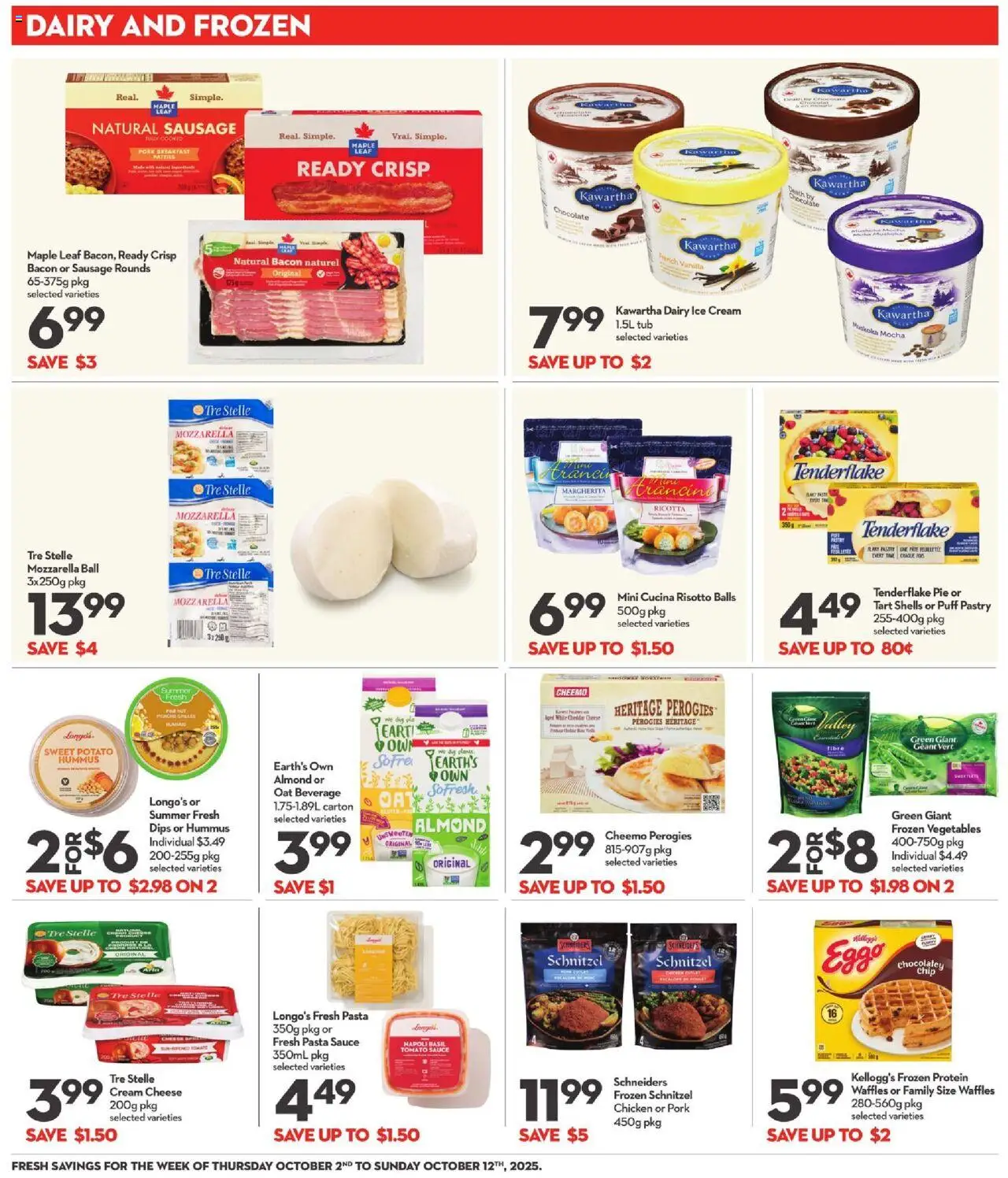 Longo's flyer valid from 02.10.2025 | Page: 16 | Products: Cream, Cheese, Chocolate, Pork