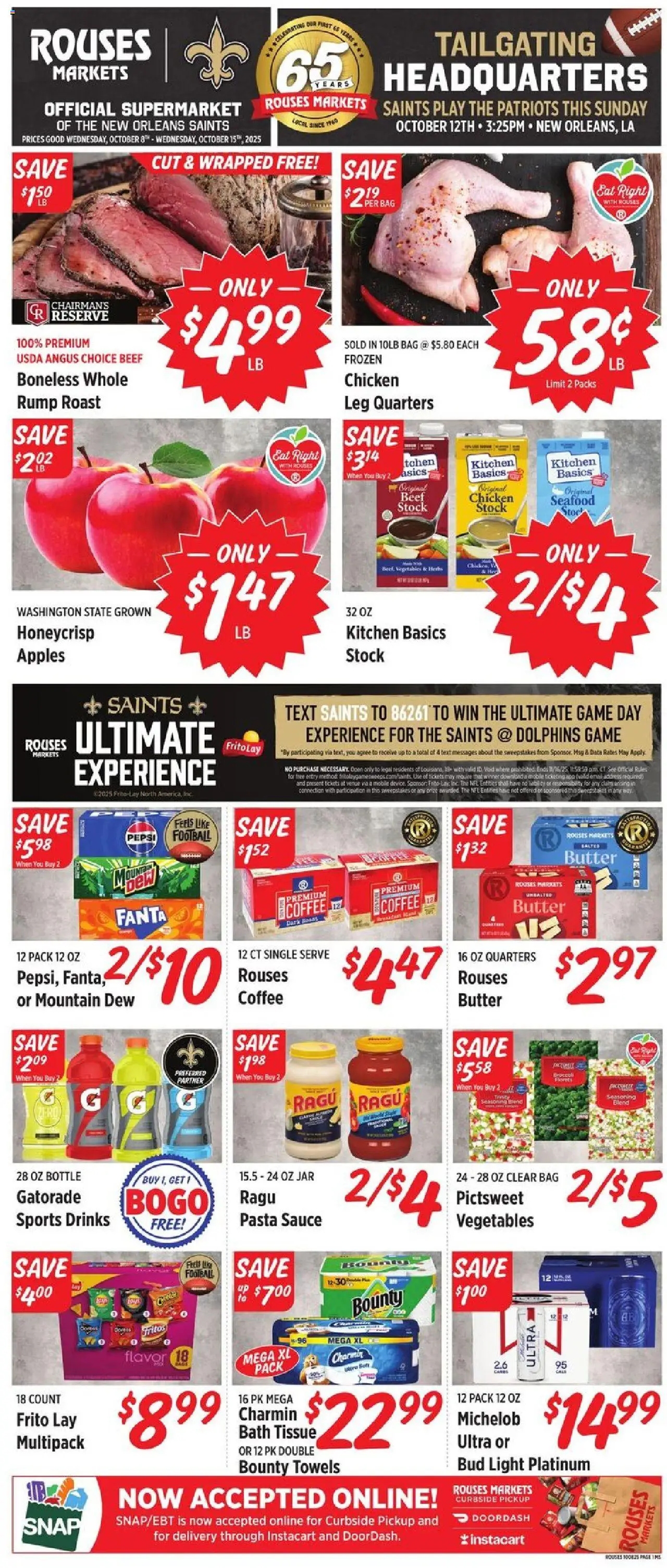 Rouses Weekly Ad - MS - valid from 08.10.2025 | Page: 2 | Products: Bath, Butter, Sauce, Game