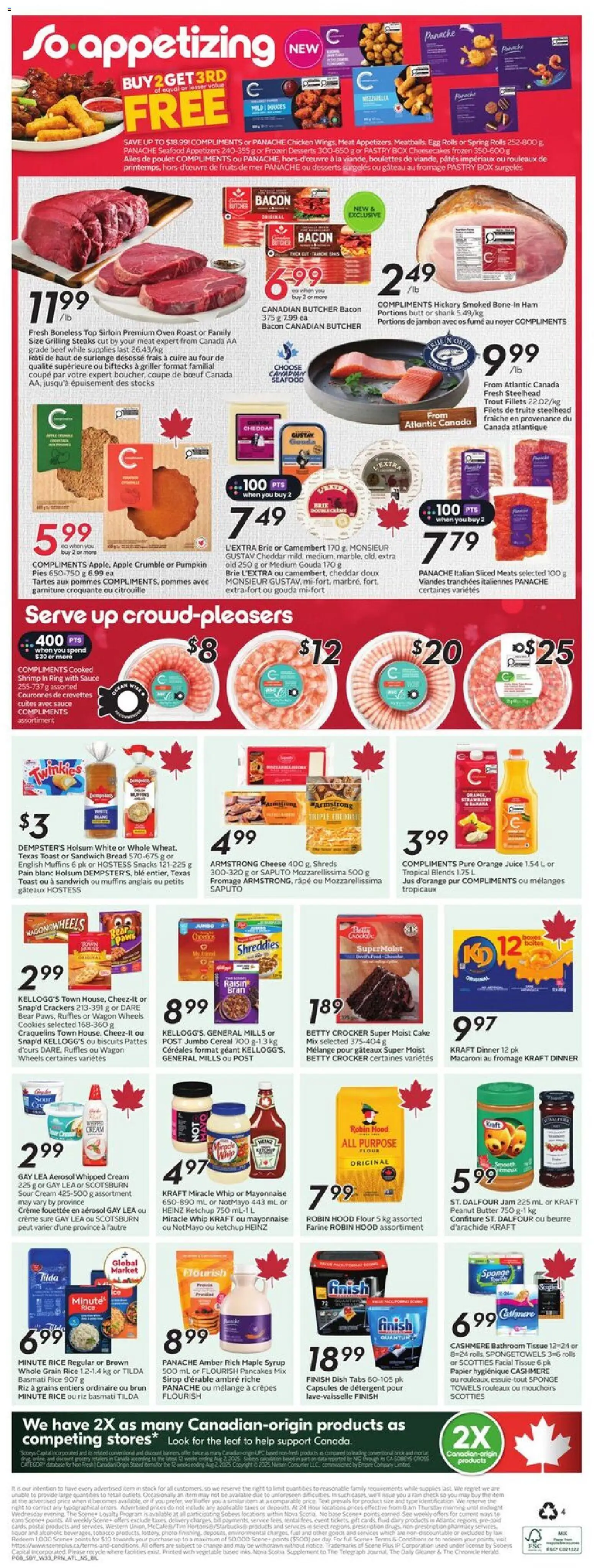 Sobeys flyer valid from 11.12.2025 | Page: 4 | Products: Beef, Box, Ham, Chicken