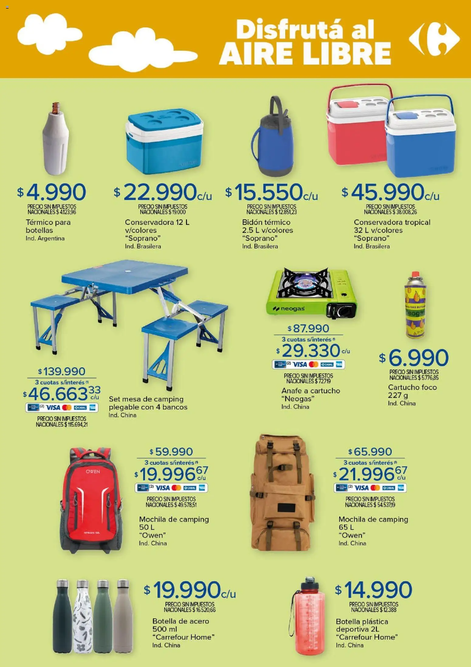 Carrefour - Aire Libre Hiper │ válido desde el 18.11.2025 | Página: 11 | Productos: Conservadora, Botella, Foco, Bidón