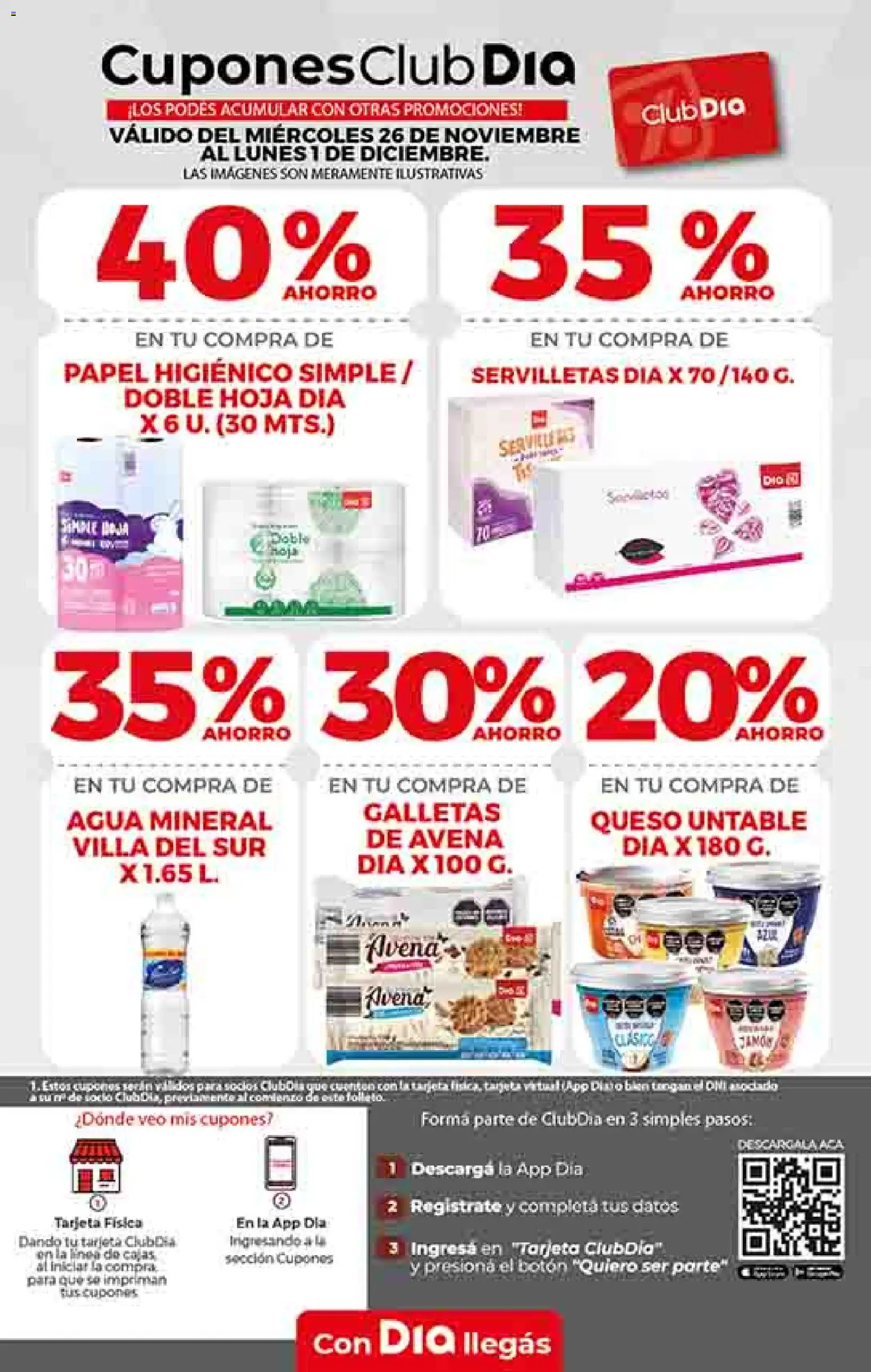 Dia - Ofertas - Salta y Jujuy │ válido desde el 26.11.2025 | Página: 49 | Productos: Papel higiénico, Servilletas, Avena, Queso