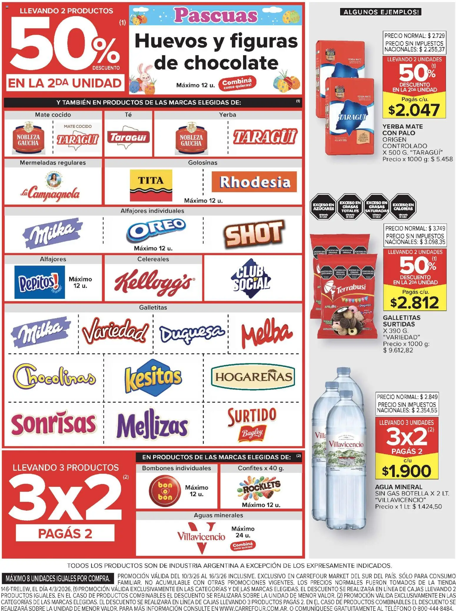 Carrefour Market catálogo │ válido desde el 10.03.2026 | Página: 4 | Productos: Botella, Galletitas, Bombones, Sal