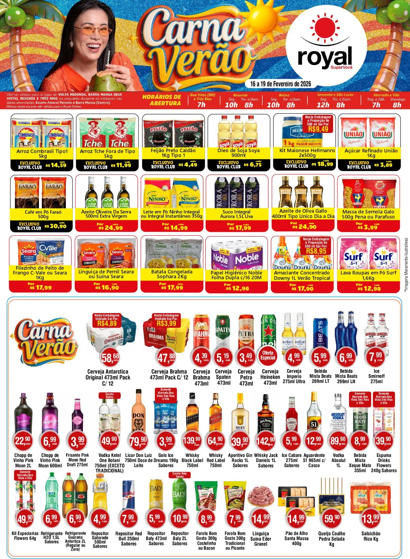Royal Supermercados Folheto - válido de 16.02.2026 | Página: 1 | Produtos: Guaraná, Licor, Pão, Suco
