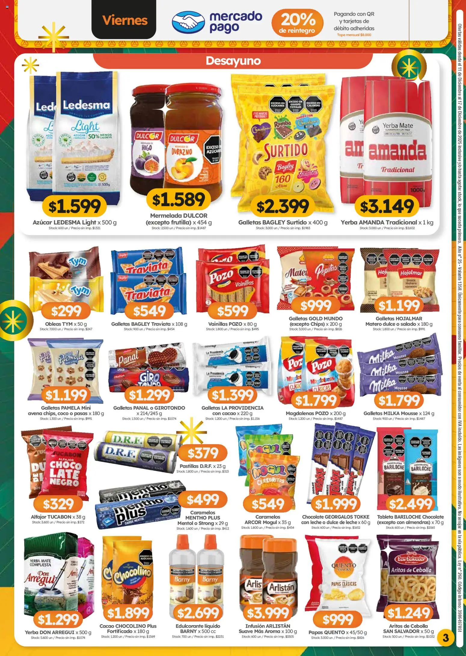 Cordiez ofertas │ válido desde el 11.12.2025 | Página: 3 | Productos: Cebolla, Durazno, Chocolate, Alfajor