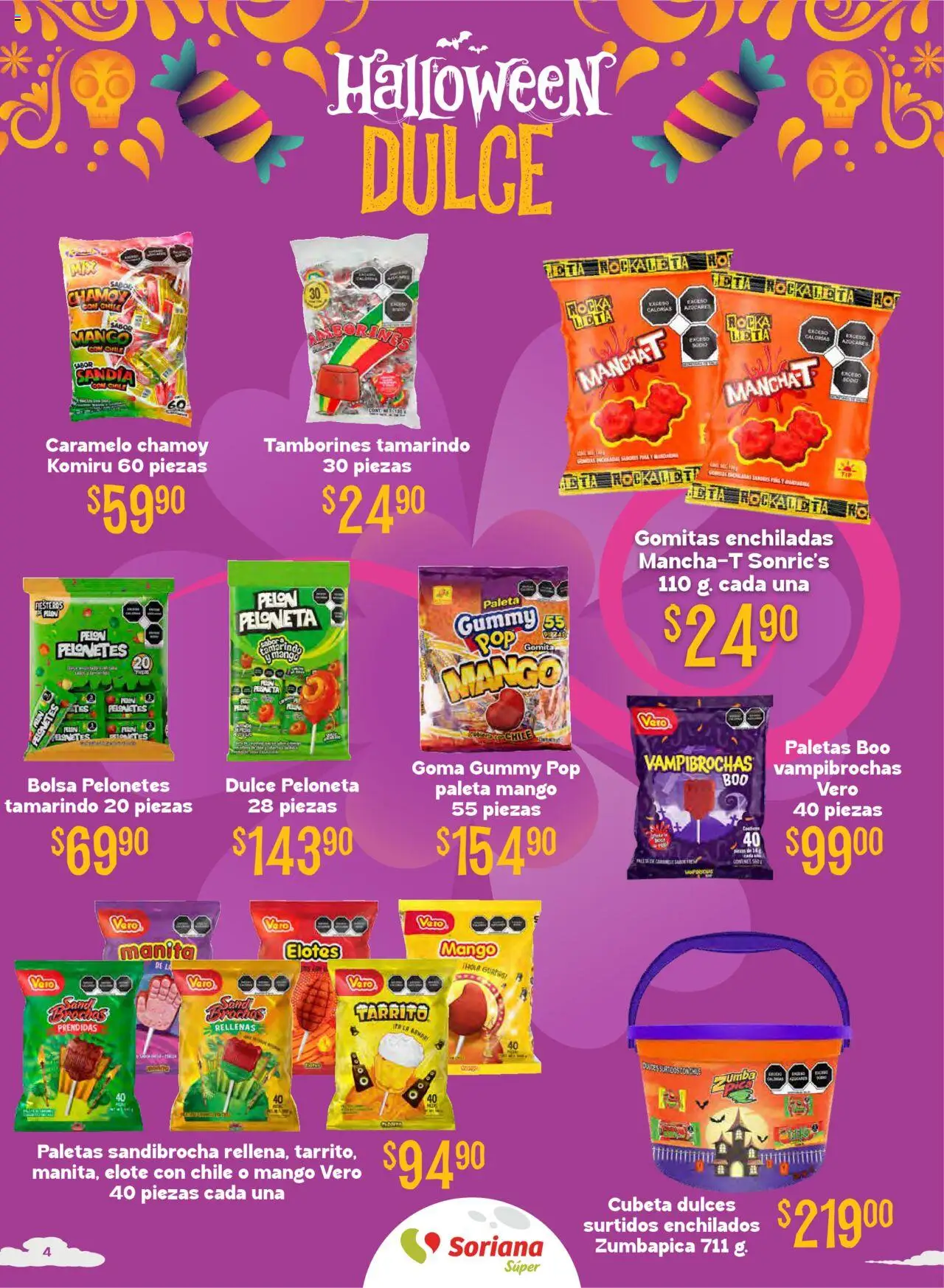 Nuevas ofertas de Soriana válidas en toda la República Mexicana desde el 25.09.2025. ¡Encuentra las mejores ofertas en Soriana - Halloween y Día de Muertos Súper Nacional! | Página: 4 | Productos: Toalla, Baño, Tapete