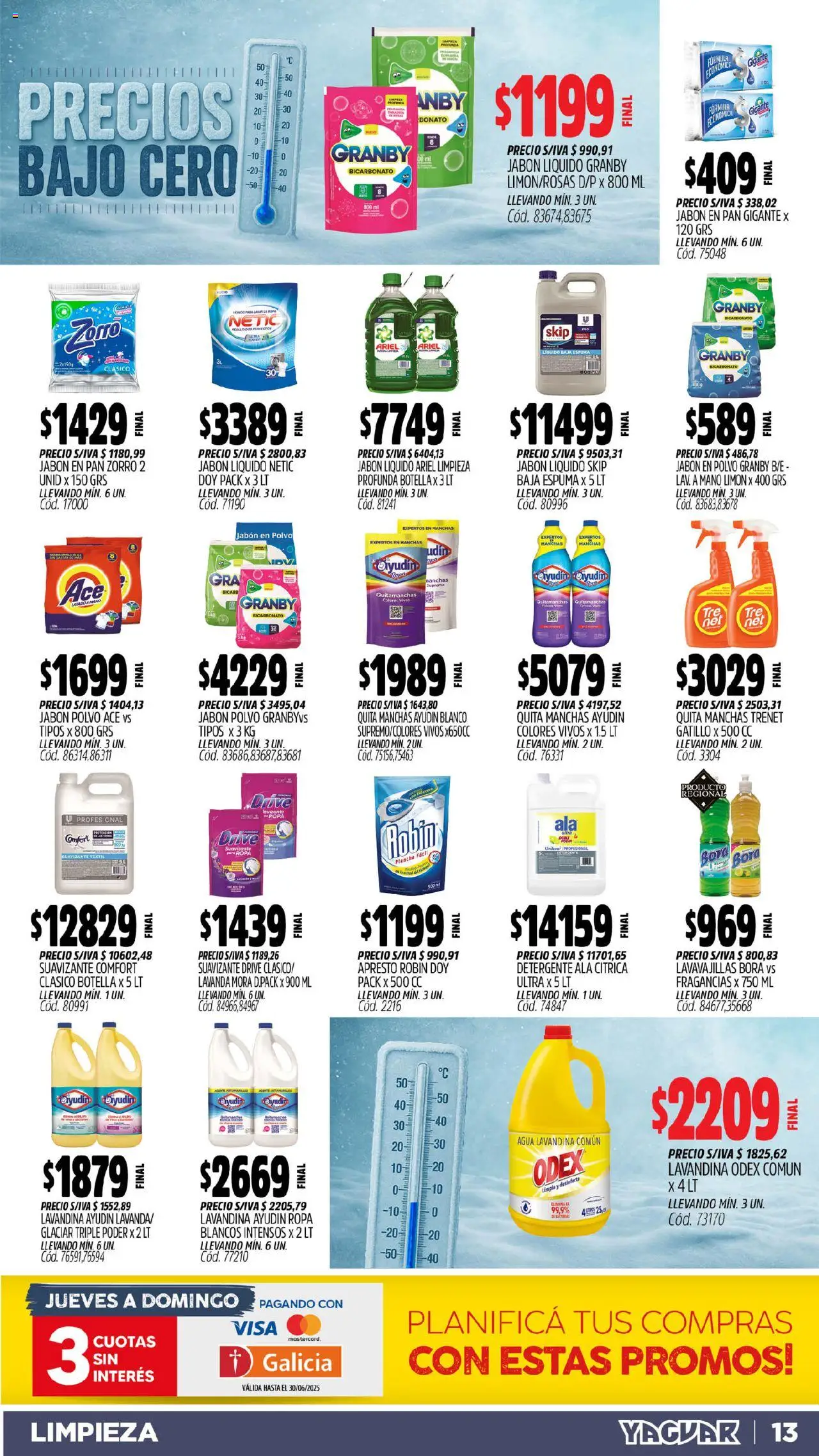 Yaguar catálogo │ válido desde el 16.06.2025 | Página: 13 | Productos: Lavandina, Lavavajillas, Detergente, Espuma