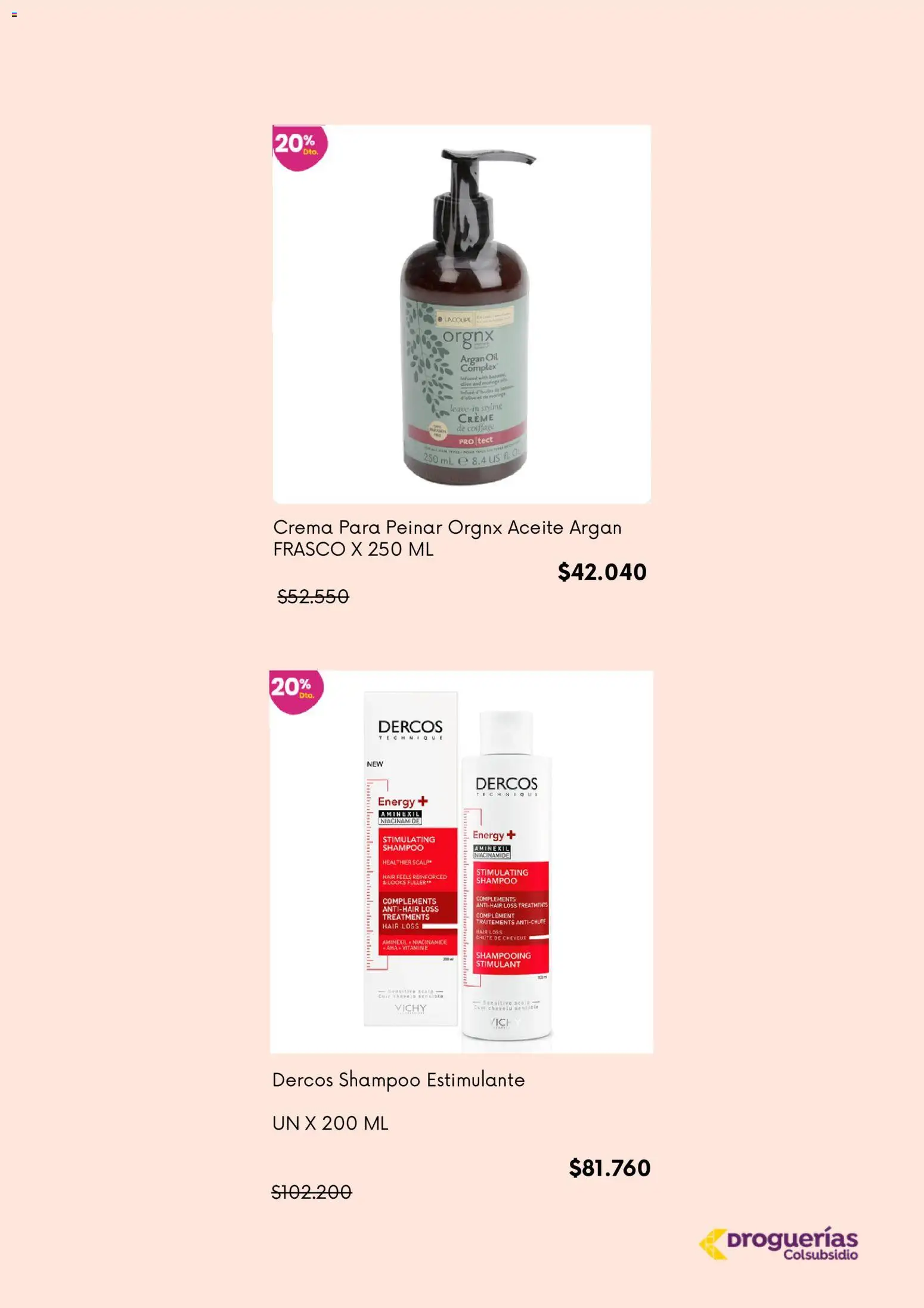 Colsubsidio revista - valida desde el 03.03.2026 | Página: 4 | Productos: Crema, Frasco, Shampoo, Aceite