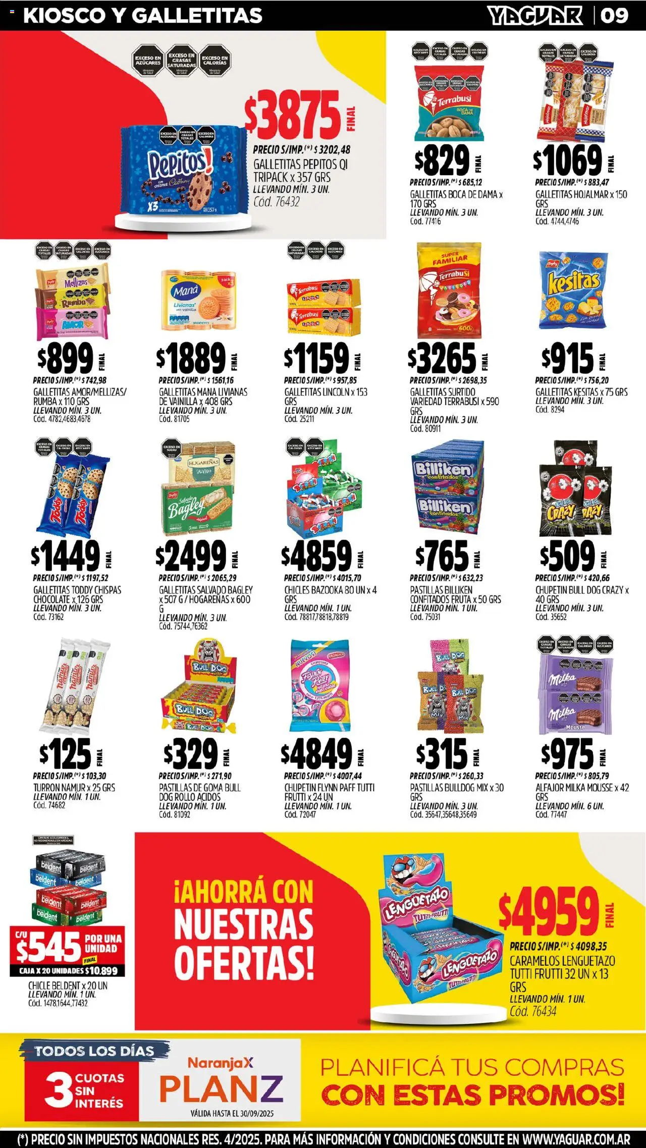 Yaguar - San Juan │ válido desde el 08.09.2025 | Página: 10 | Productos: Caja, Mousse, Alfajor, Turrón