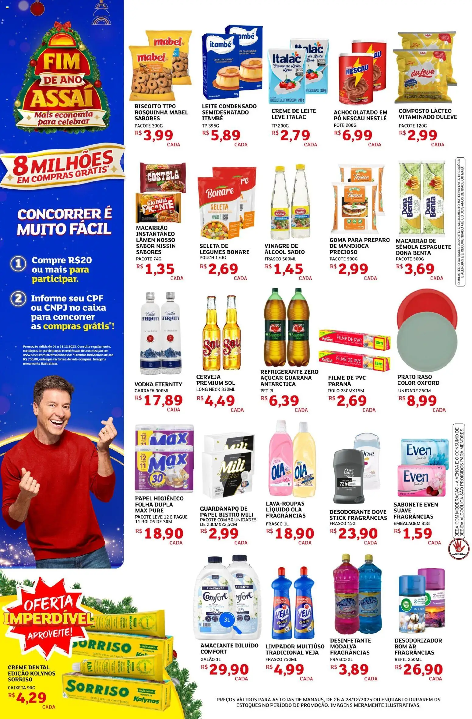 Assaí Atacadista Folheto - válido de 26.12.2025 | Página: 2 | Produtos: Cerveja, Rosquinha, Amaciante, Guardanapo