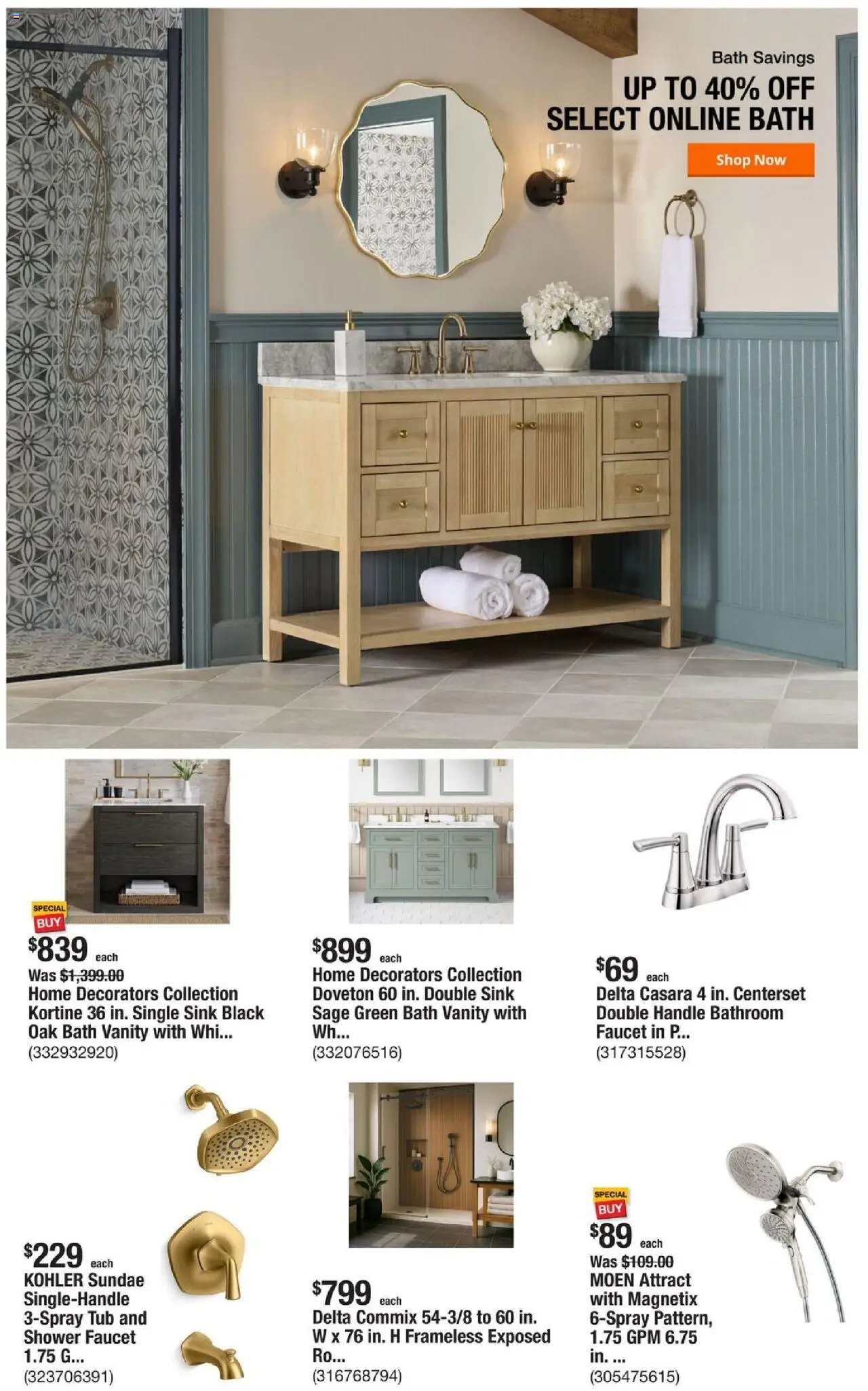 Home Depot Weekly Ad - valid from 18.09.2025 | Page: 2 | Products: Bath, Shower