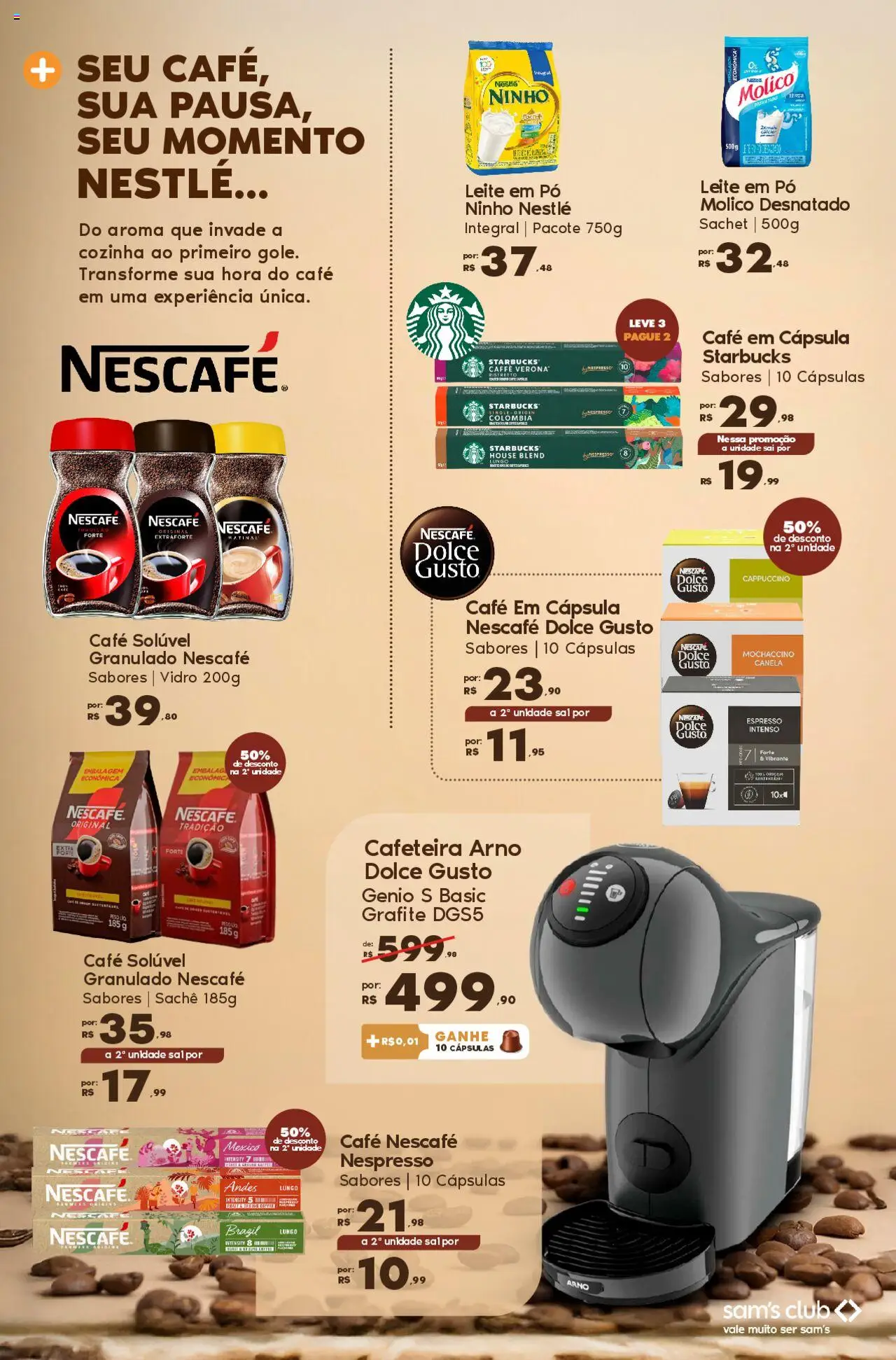 Sam's Club Folheto - válido de 14.08.2025 | Página: 3 | Produtos: Pó, Leite, Café, Canela