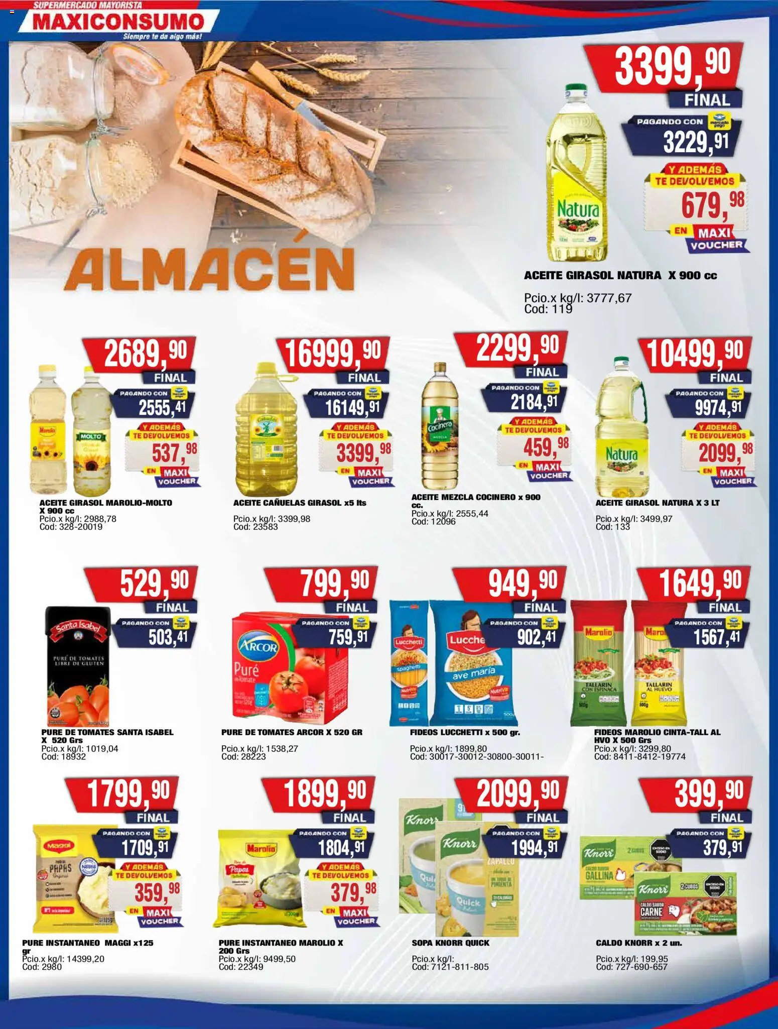 Maxiconsumo ofertas │ válido desde el 20.04.2026 | Página: 3 | Productos: Espinaca, Tomates, Té, Fideos