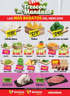 Vista previa de Soriana Frescos del Mandado Mercado: Ags, Nay, Jal, Qro, Col, Mich, Gto, Hgo, Tlax, Mor, Pue, Gro, Oax, Edo. de Mex, CDMX, Zac y, nuevo folleto de la tienda, válido en México a partir del 31.03.2026