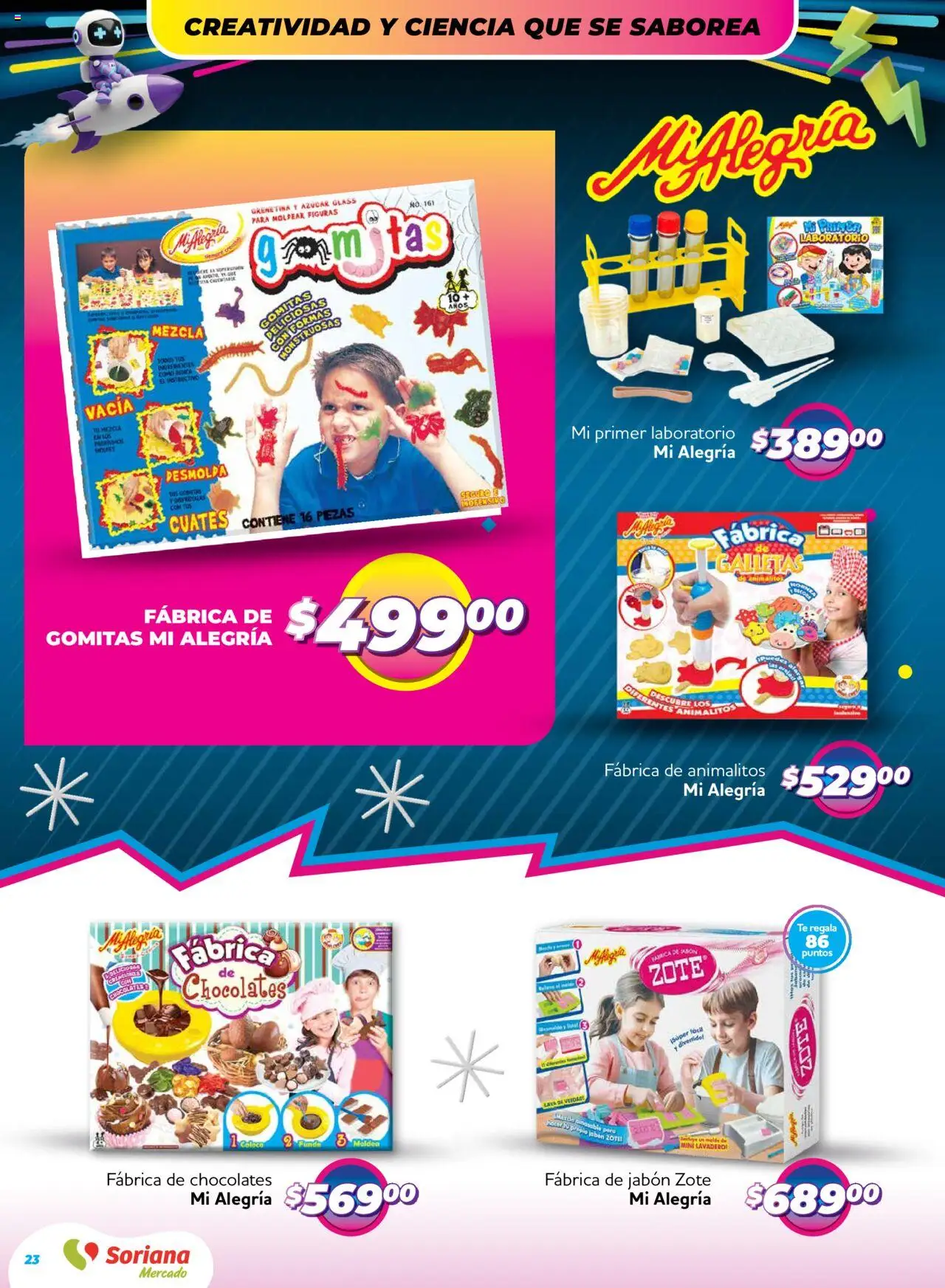 Nuevas ofertas de Soriana válidas en toda la República Mexicana desde el 09.10.2025. ¡Encuentra las mejores ofertas en Soriana - Reino de los Juguetes Mercado Nacional! | Página: 23 | Productos: Lavadero, Azúcar, Galletas, Funda