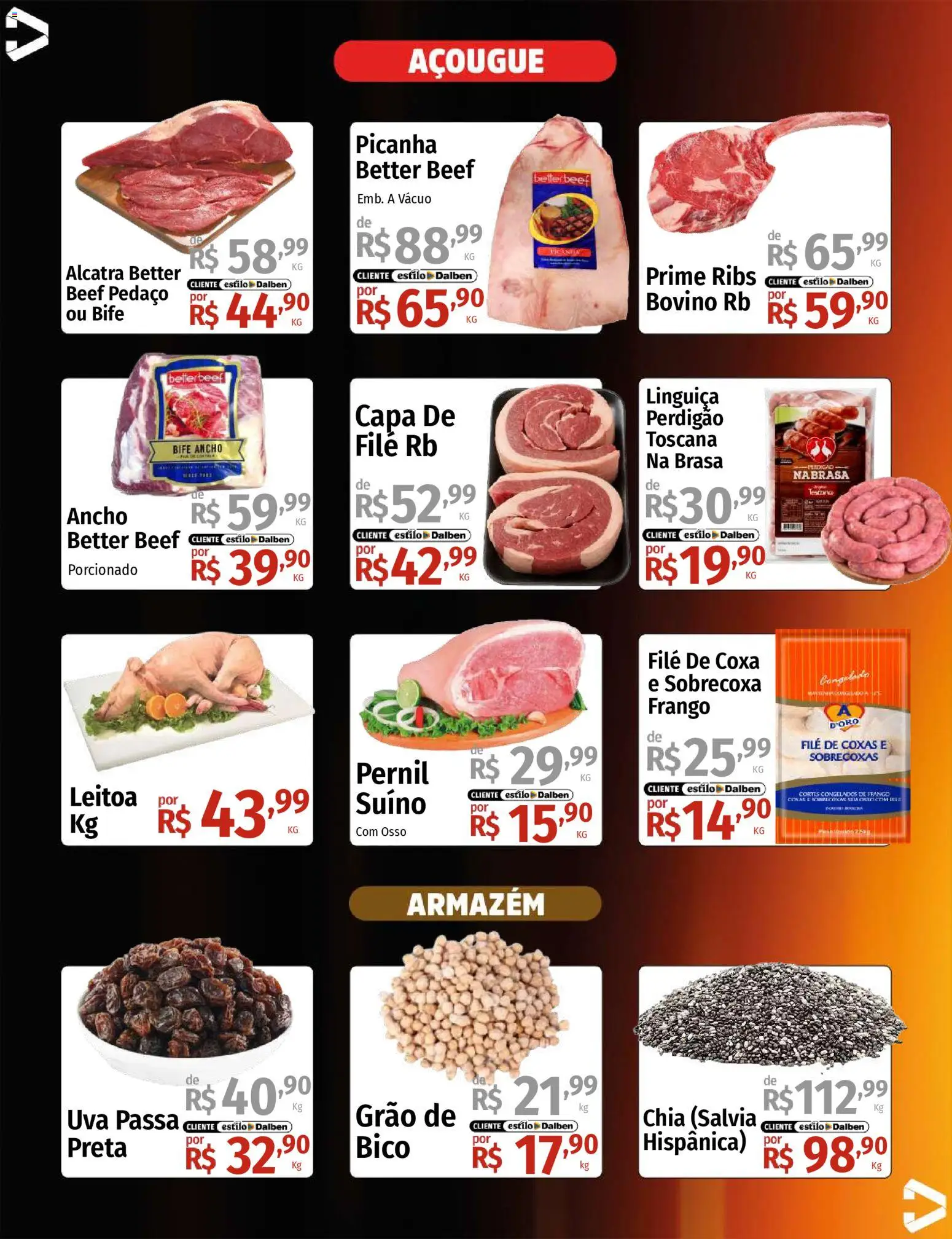 Supermercado Dalben Folheto - válido de 28.11.2025 | Página: 4 | Produtos: Chia, Linguiça, Bico, Frango