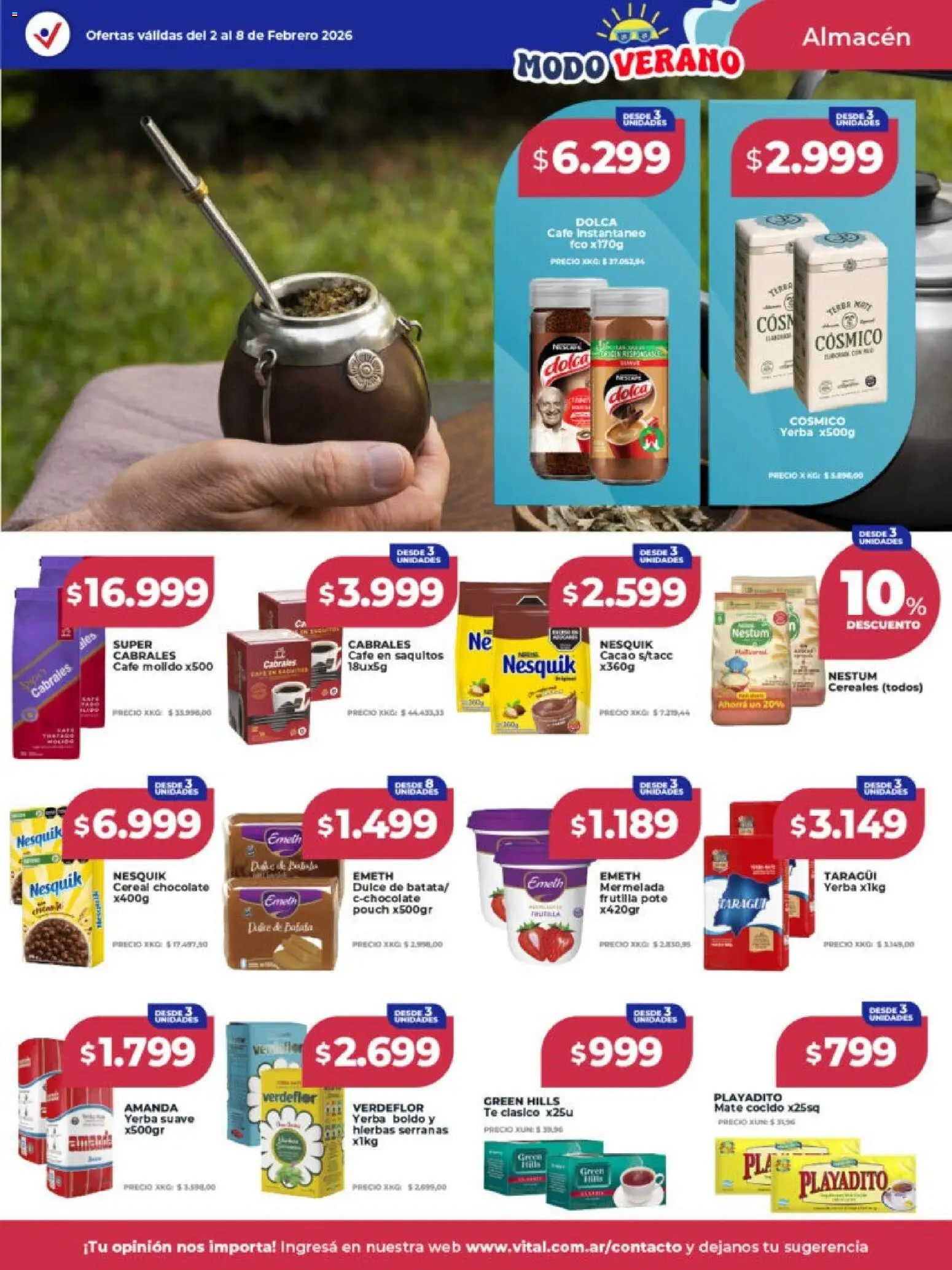 Vital - Ofertas │ válido desde el 02.02.2026 | Página: 8 | Productos: Frutilla, Café, Mermelada, Cacao