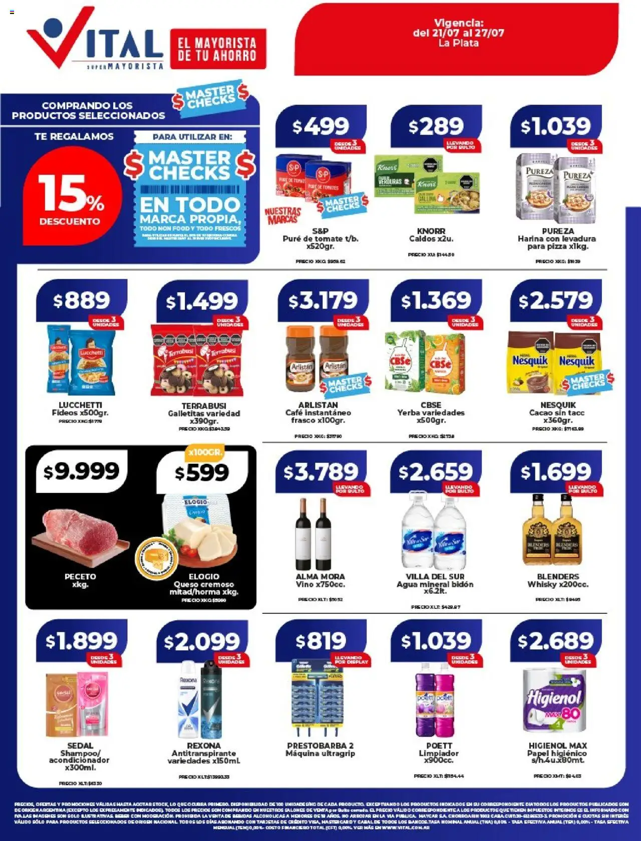 Vital ofertas - La Plata │ válido desde el 21.07.2025 | Página: 1 | Productos: Whisky, Queso, Café, Té