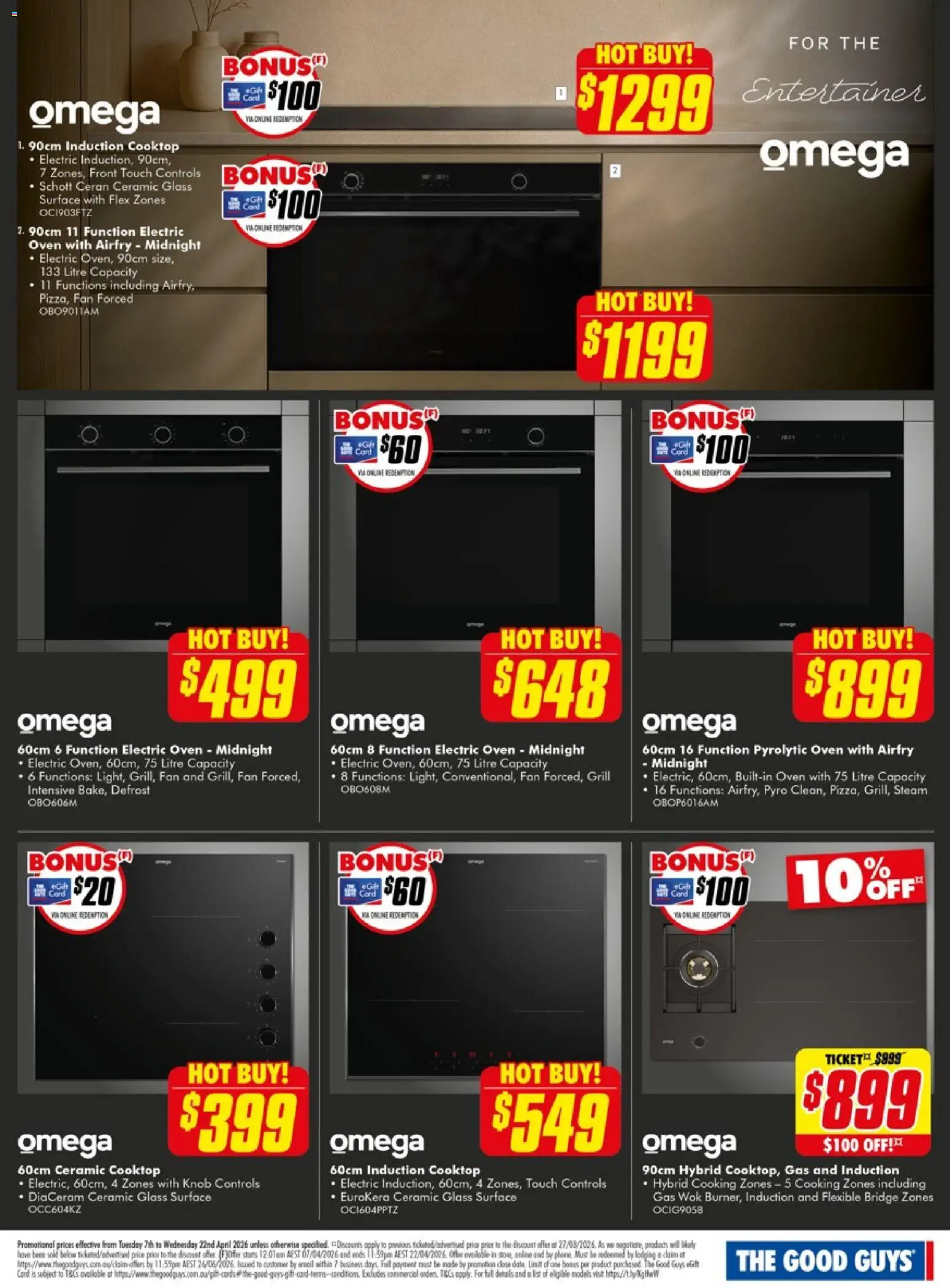 The Good Guys catalogue - valid from 06.04.2026 | Page: 3 | Products: Oven, Cooktop, Grill, Fan