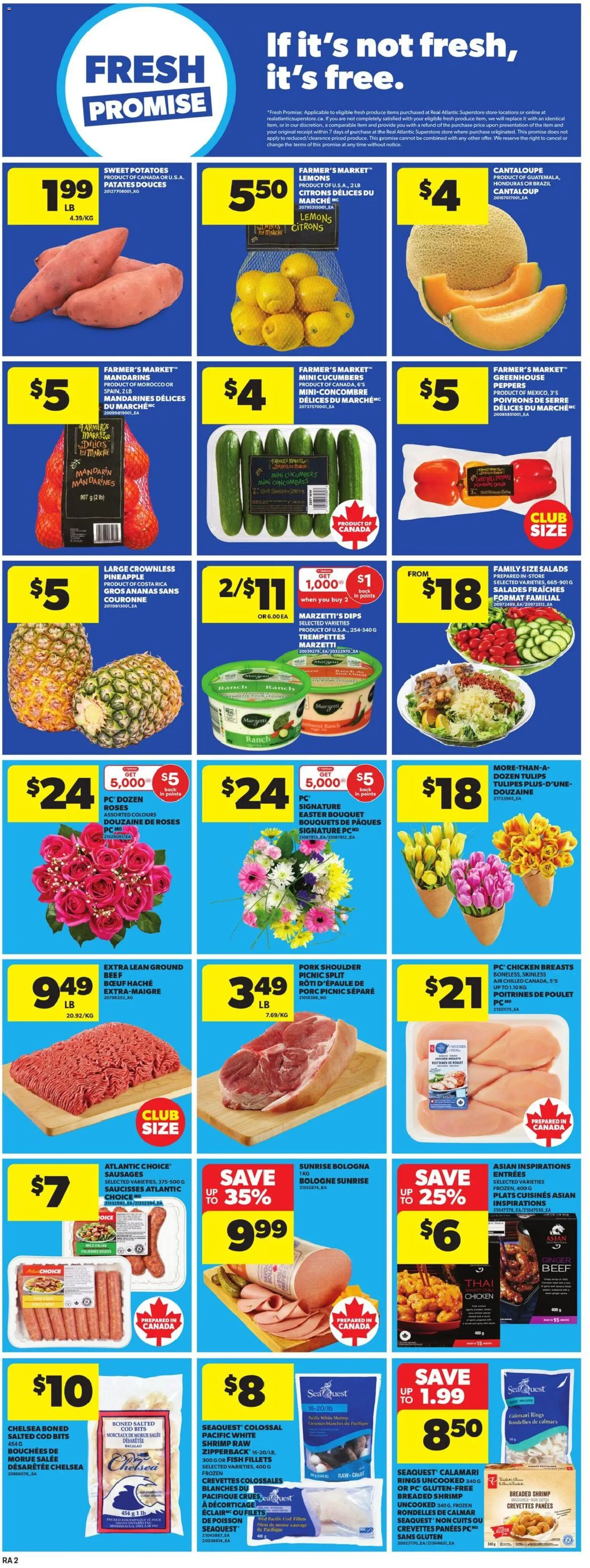 Atlantic Superstore flyer valid from 02.04.2026 | Page: 5 | Products: Beef, Chicken breasts, Chicken, Pork