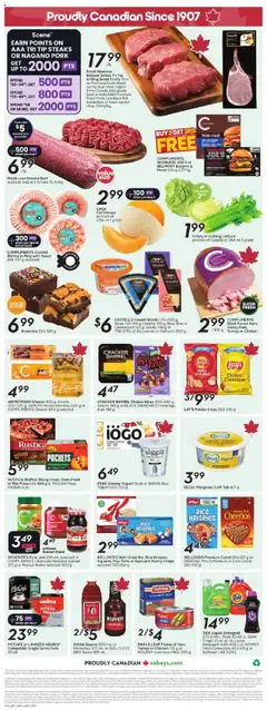 Sobeys flyer valid from 24.07.2025 | Page: 4 | Products: Detergent, Chocolate, Pizza, Pork